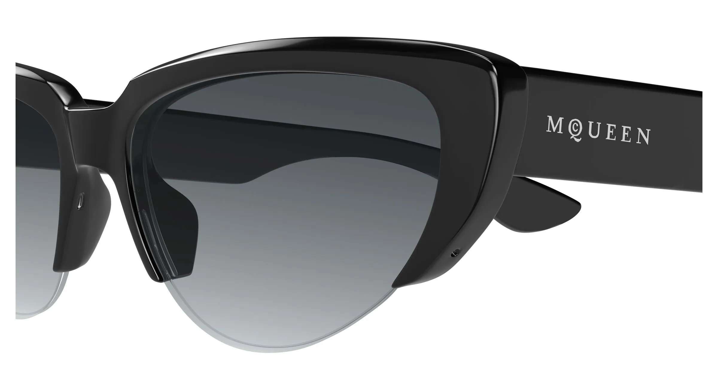 Alexander McQueen AM0533S 001 Occhiali da sole Acetato Nero Grigio Cat Eye - immagine 3