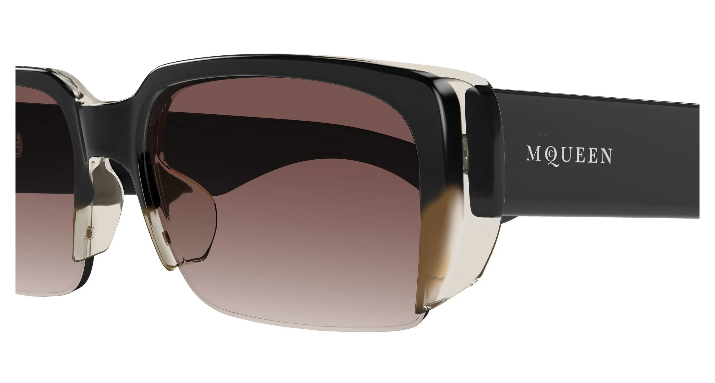 Alexander McQueen AM0532S 004 Occhiali da sole Acetato Marrone Marrone Squadrata - immagine 3
