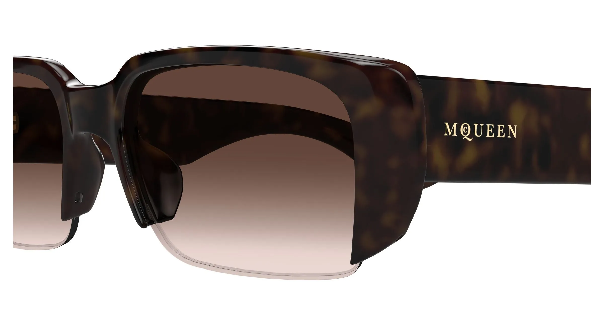 Alexander McQueen AM0532S 002 Occhiali da sole Acetato Havana Marrone Squadrata - immagine 3
