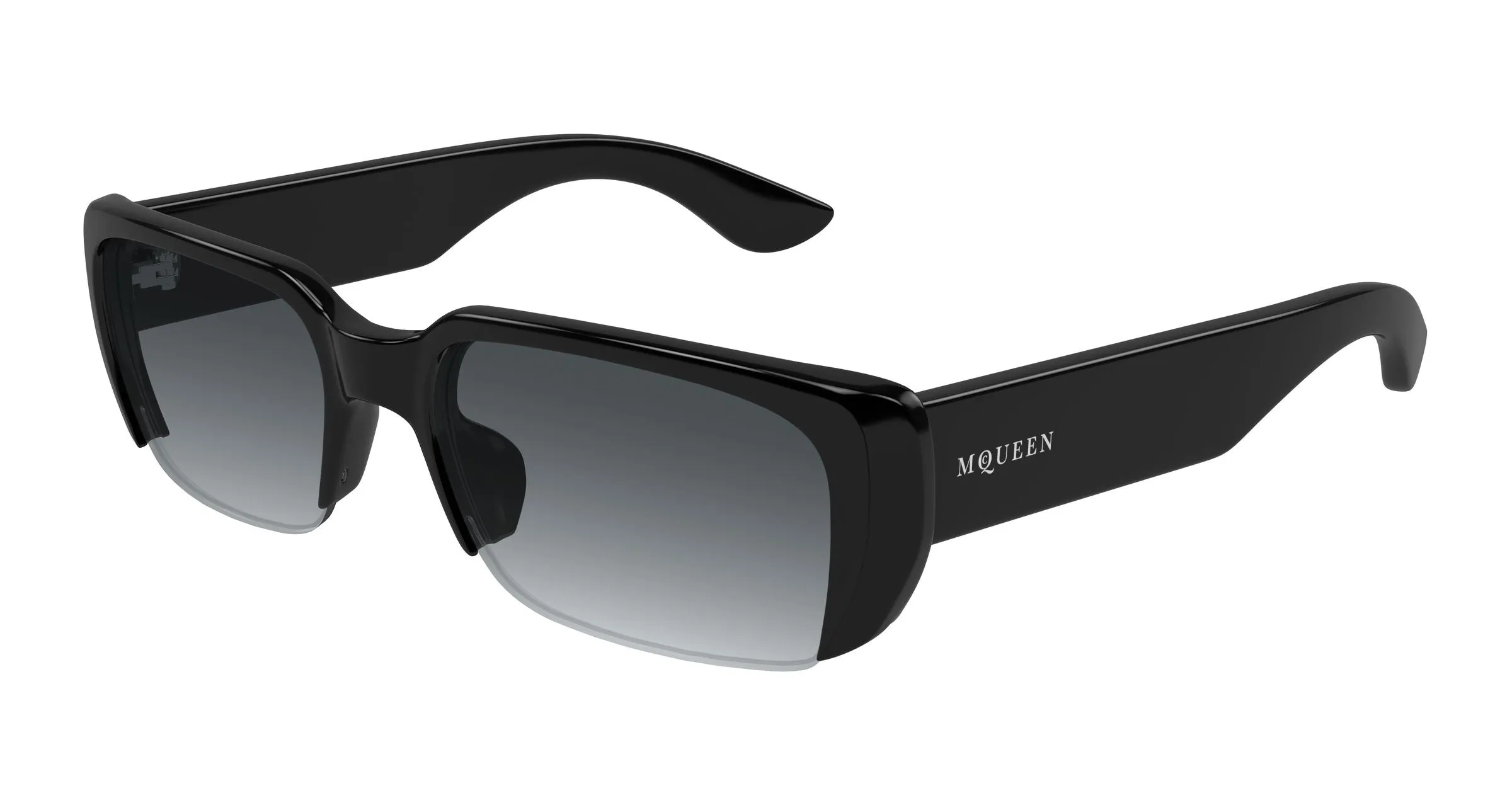 Alexander McQueen AM0532S 001 Occhiali da sole Acetato Nero Grigio Squadrata - immagine 1