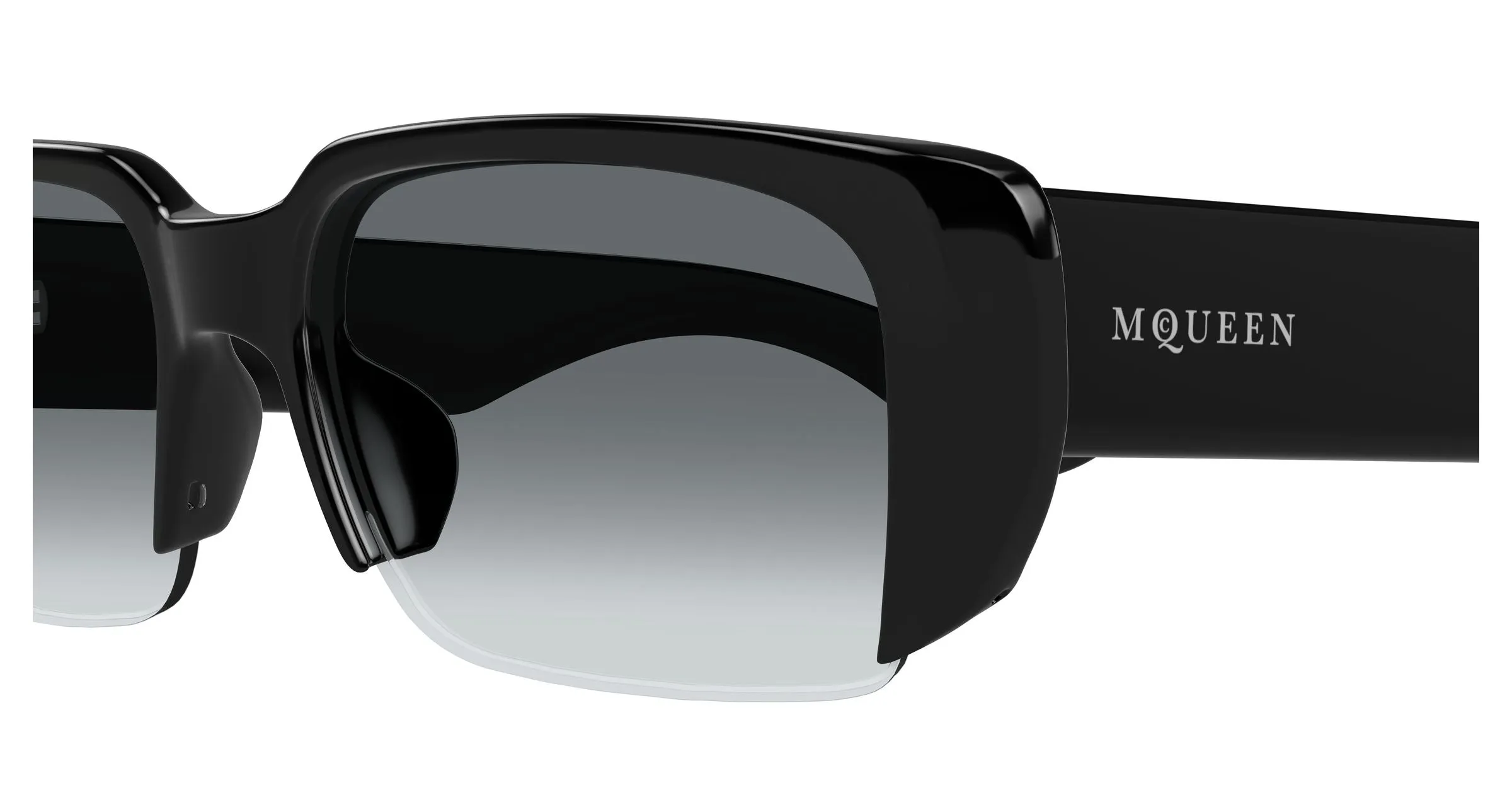 Alexander McQueen AM0532S 001 Occhiali da sole Acetato Nero Grigio Squadrata - immagine 3
