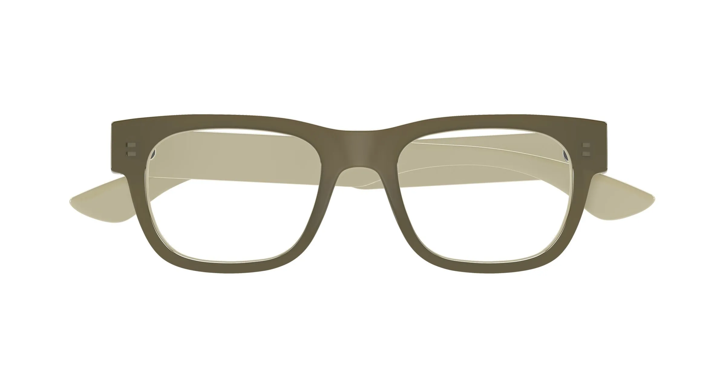 Alexander McQueen AM0531O 004 Montature da vista Acetato Marrone Trasparente Squadrata - immagine 2
