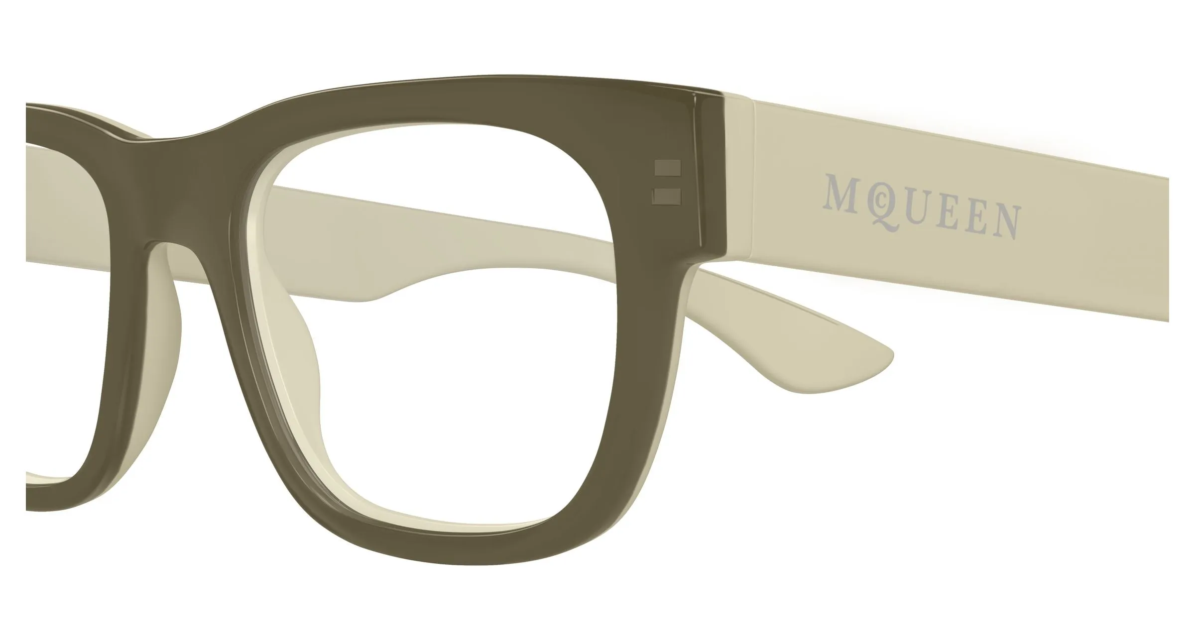 Alexander McQueen AM0531O 004 Montature da vista Acetato Marrone Trasparente Squadrata - immagine 3
