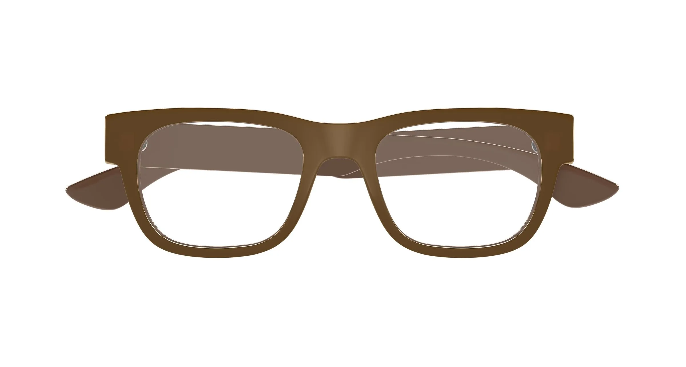 Alexander McQueen AM0531O 003 Montature da vista Acetato Marrone Trasparente Squadrata - immagine 2