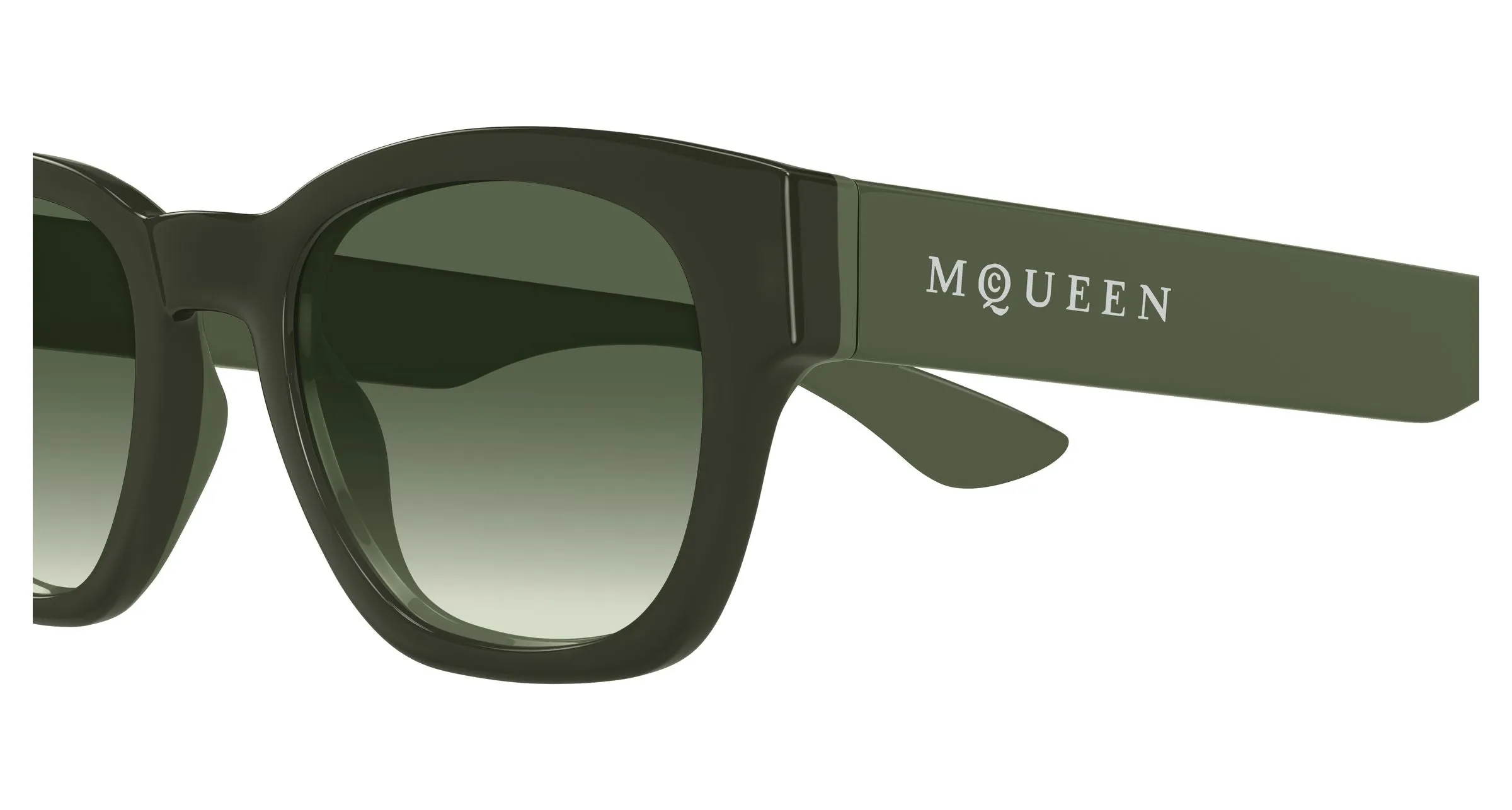 Alexander McQueen AM0530S 004 Occhiali da sole Acetato Verde Verde Rotonda - immagine 3
