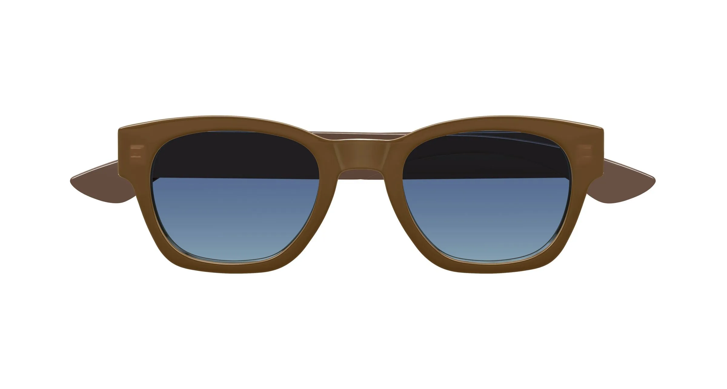 Alexander McQueen AM0530S 003 Occhiali da sole Acetato Marrone Blu Rotonda - immagine 2