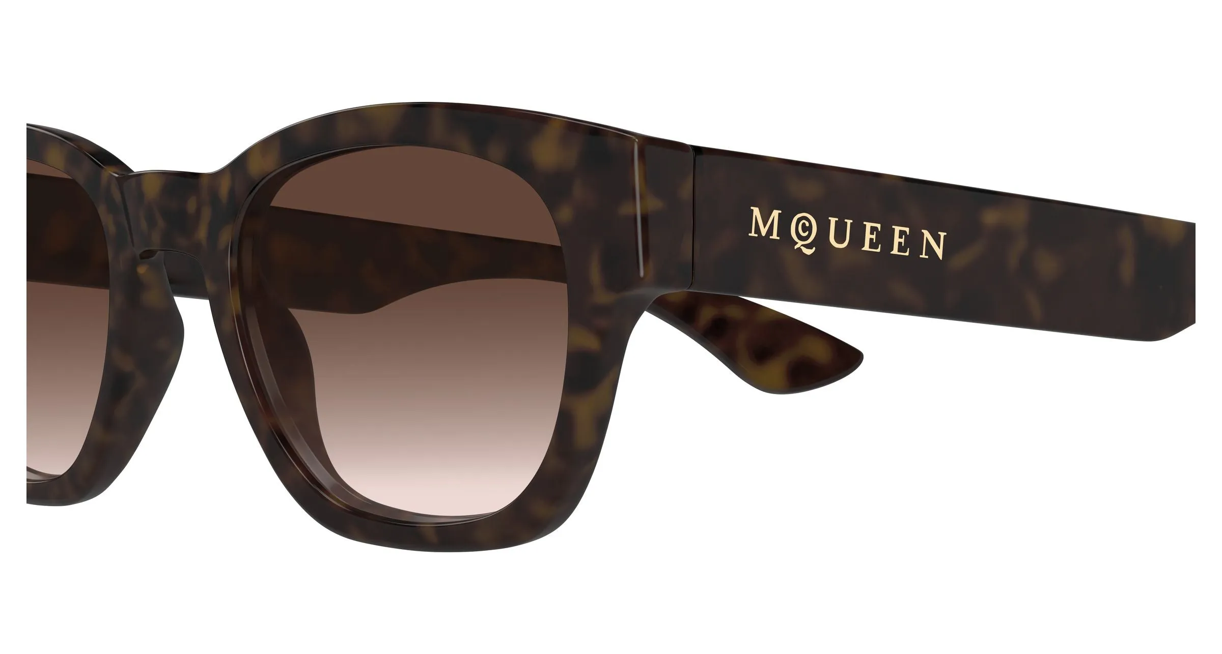 Alexander McQueen AM0530S 002 Occhiali da sole Acetato Havana Marrone Rotonda - immagine 3