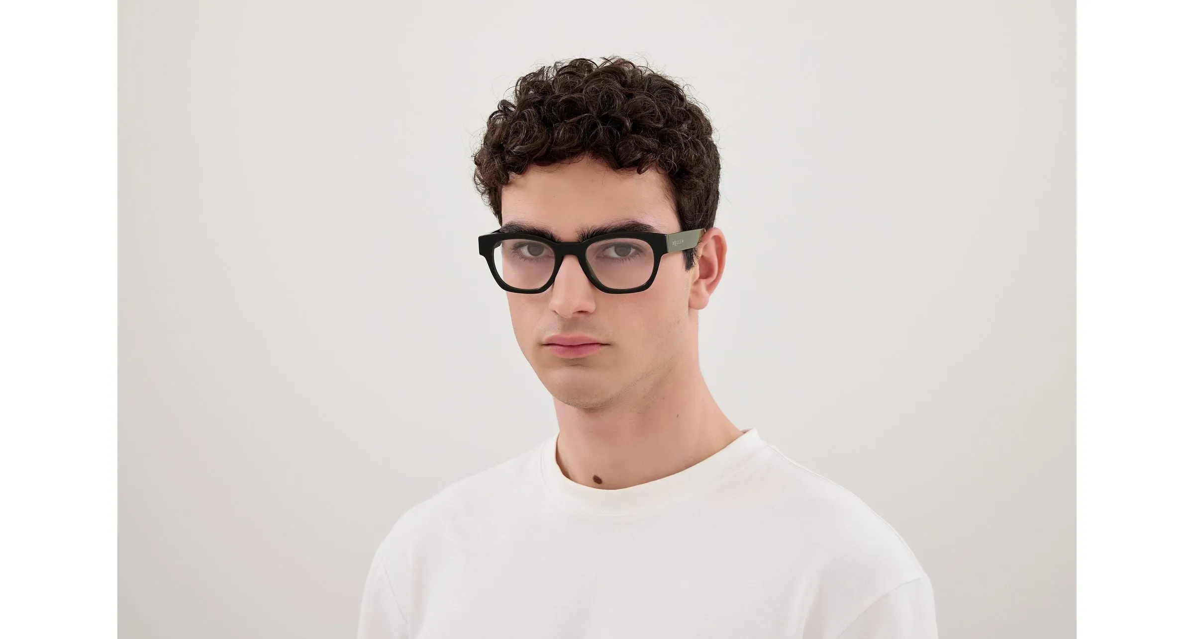 Alexander McQueen AM0530O 008 Montature da vista Acetato Verde Trasparente Rotonda - immagine 4