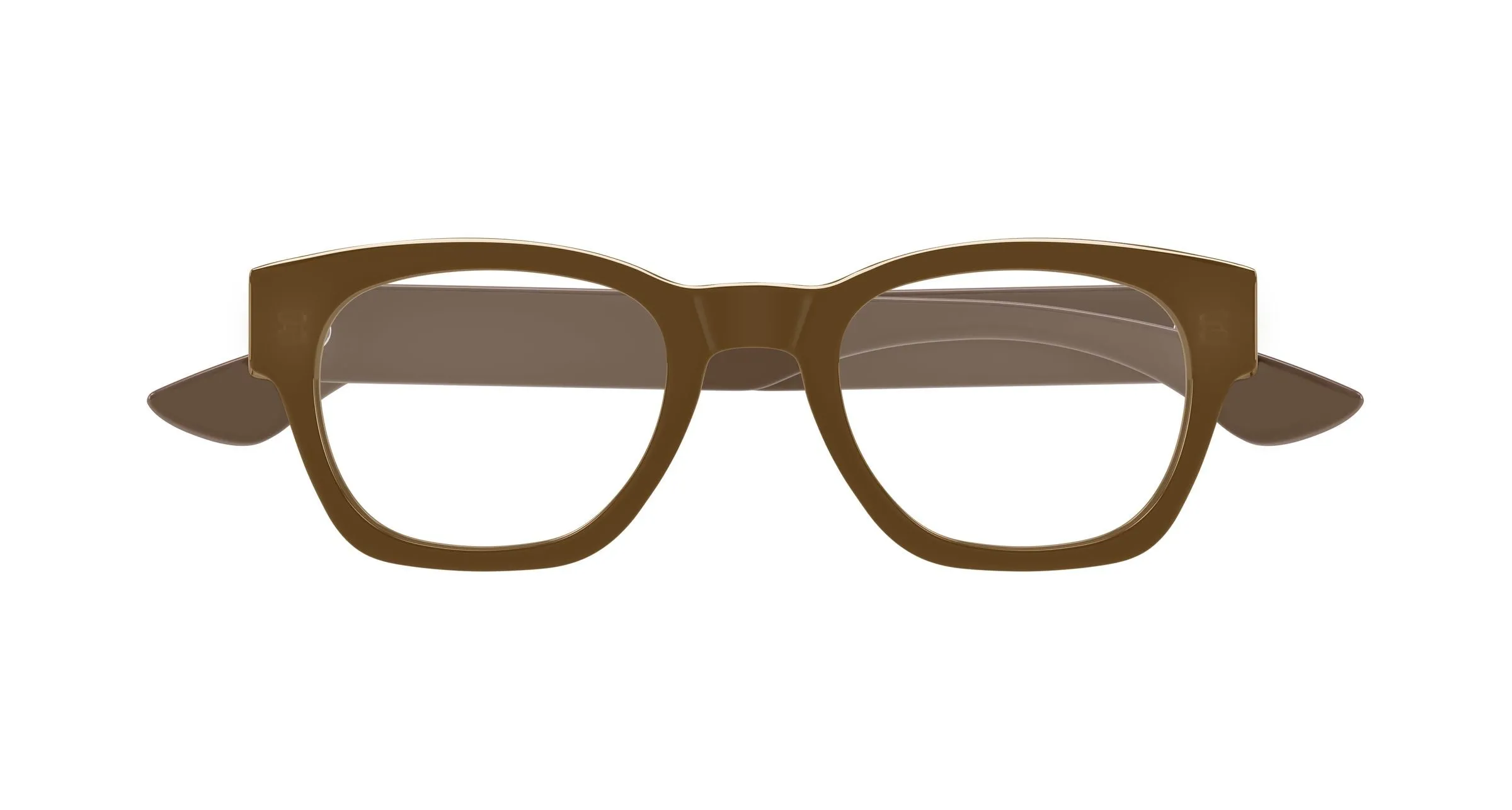 Alexander McQueen AM0530O 007 Montature da vista Acetato Marrone Trasparente Rotonda - immagine 2