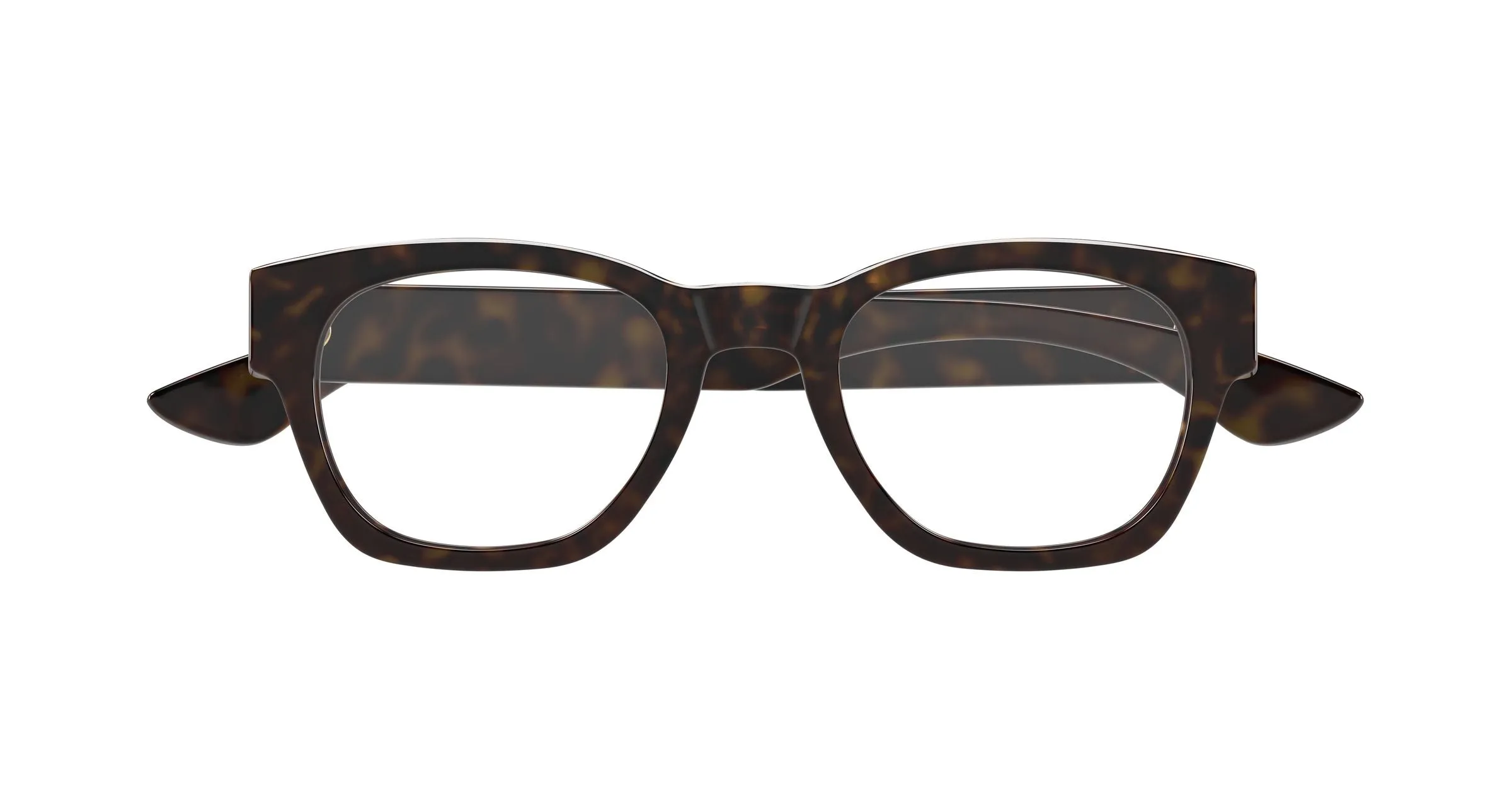 Alexander McQueen AM0530O 006 Montature da vista Acetato Havana Trasparente Rotonda - immagine 2