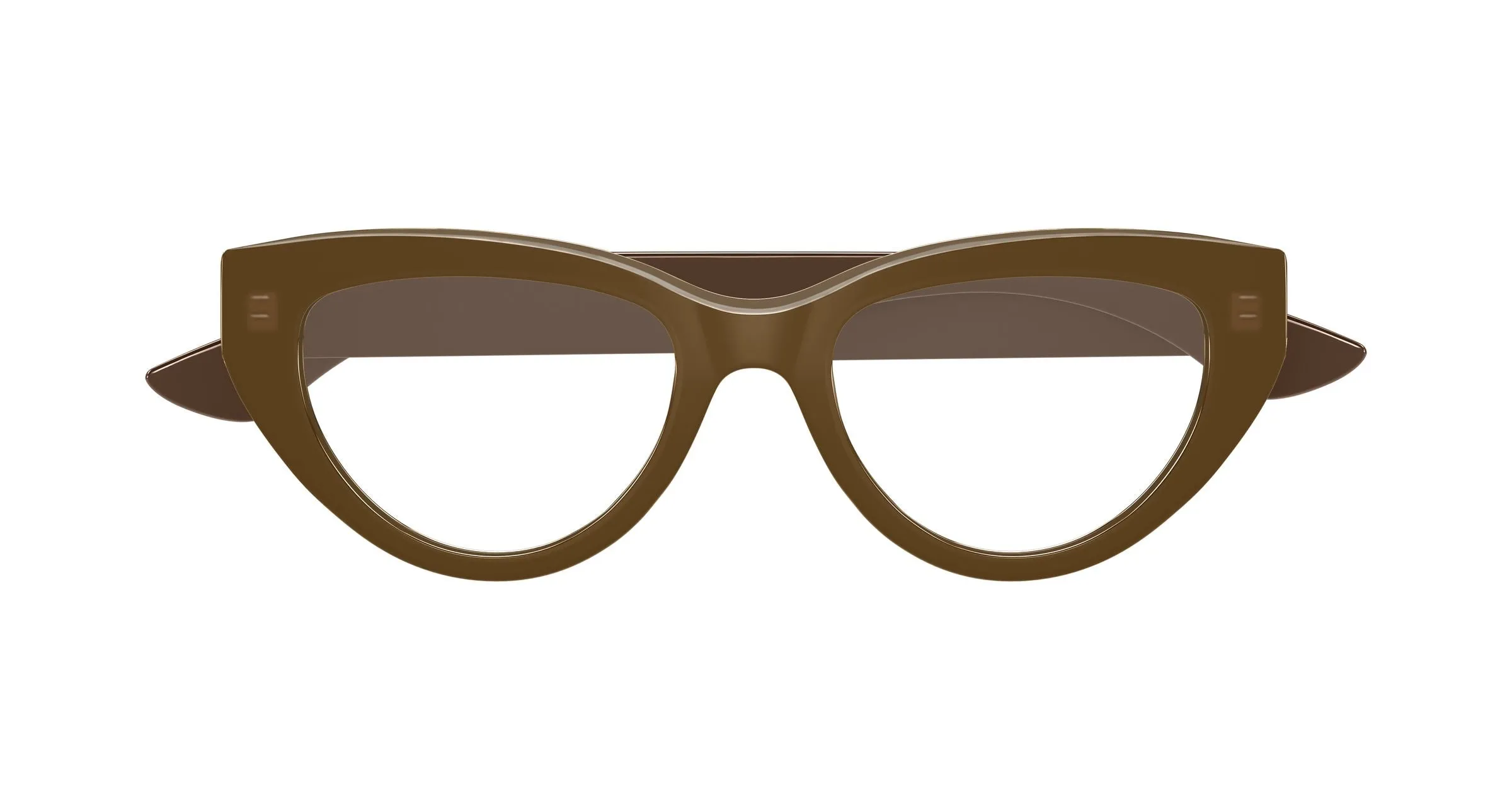 Alexander McQueen AM0529O 003 Montature da vista Acetato Marrone Trasparente Cat Eye - immagine 2