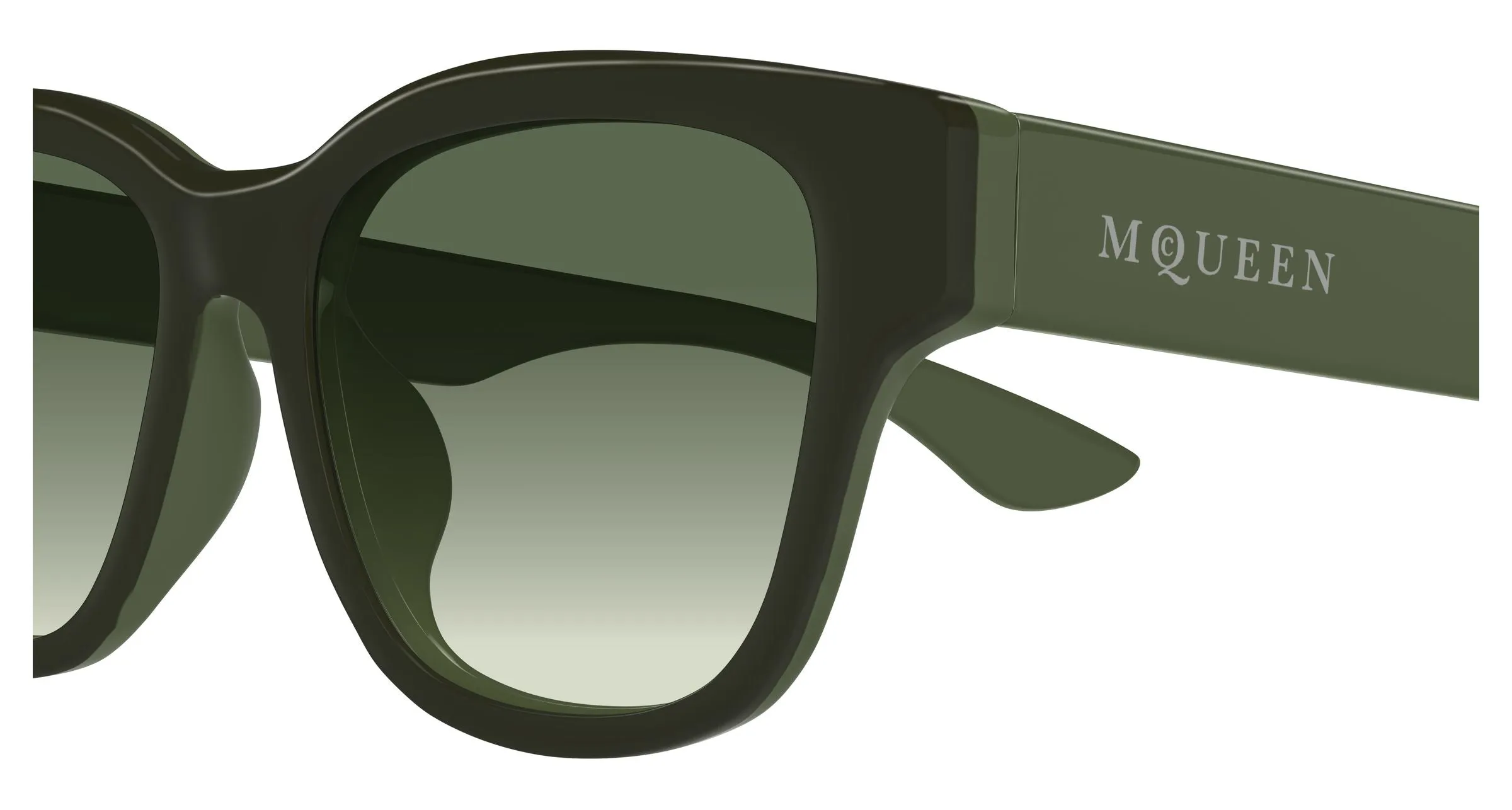 Alexander McQueen AM0528SA 004 Occhiali da sole Acetato Verde Verde Squadrata - immagine 3