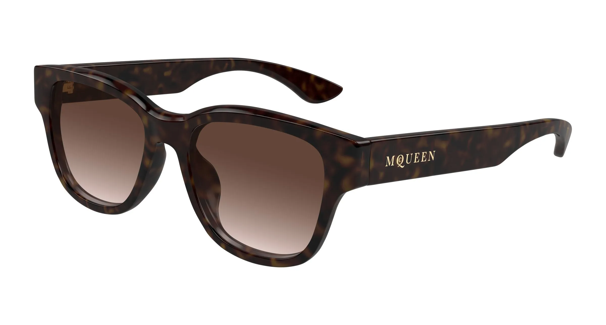 Alexander McQueen AM0528SA 002 Occhiali da sole Acetato Havana Marrone Squadrata - immagine 1