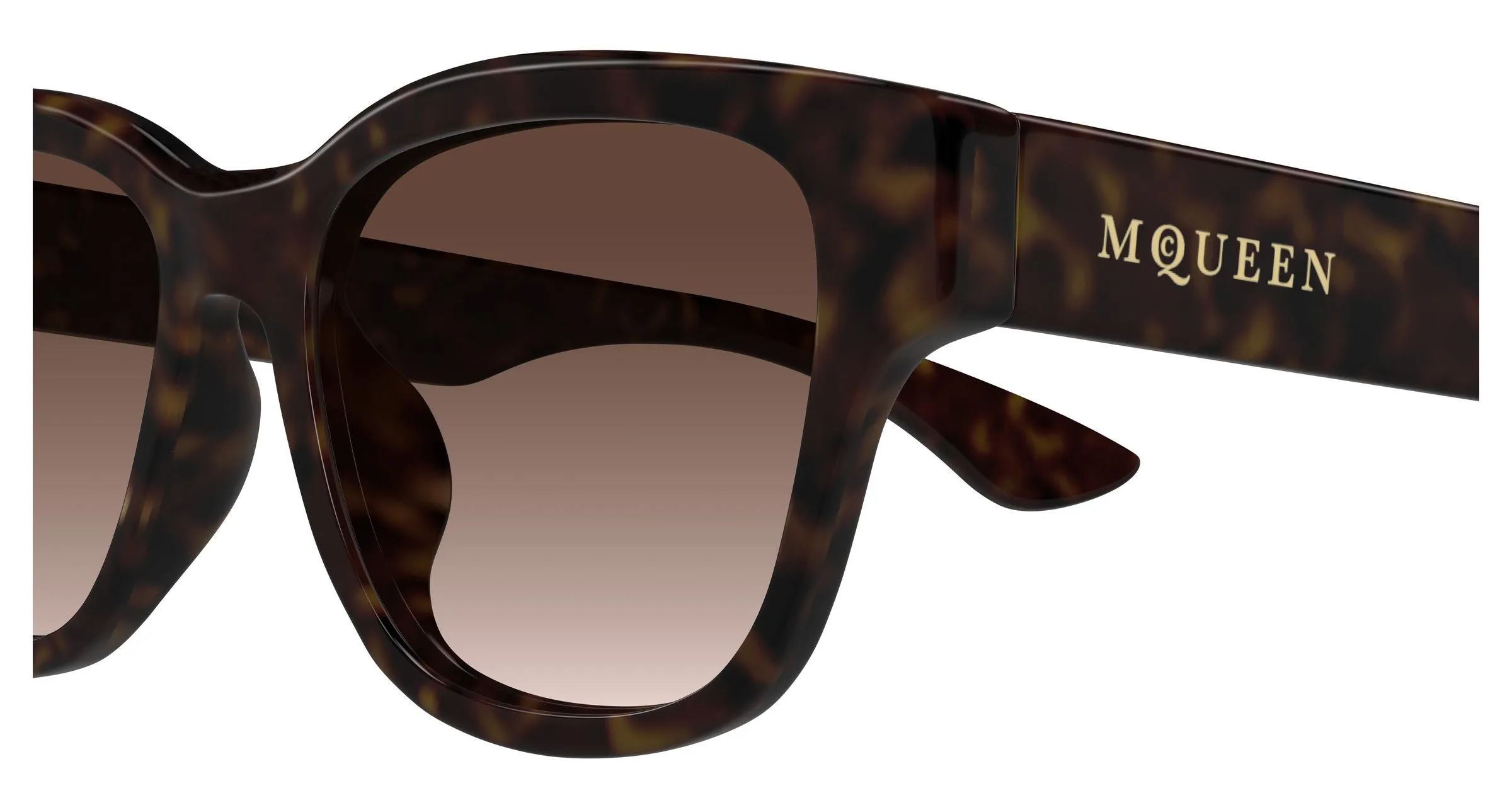 Alexander McQueen AM0528SA 002 Occhiali da sole Acetato Havana Marrone Squadrata - immagine 3