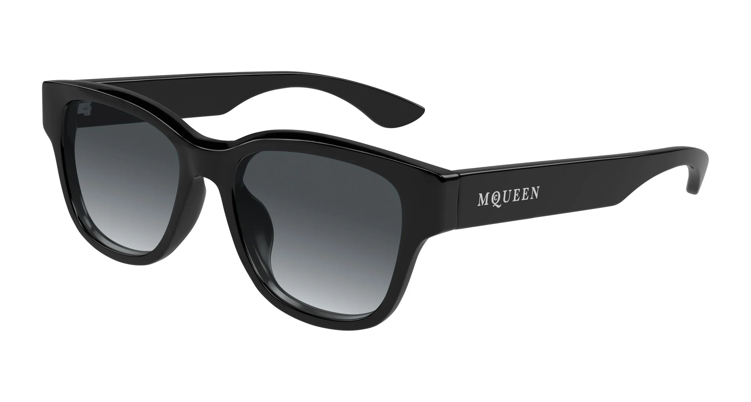 Alexander McQueen AM0528SA 001 Occhiali da sole Acetato Nero Grigio Squadrata - immagine 1