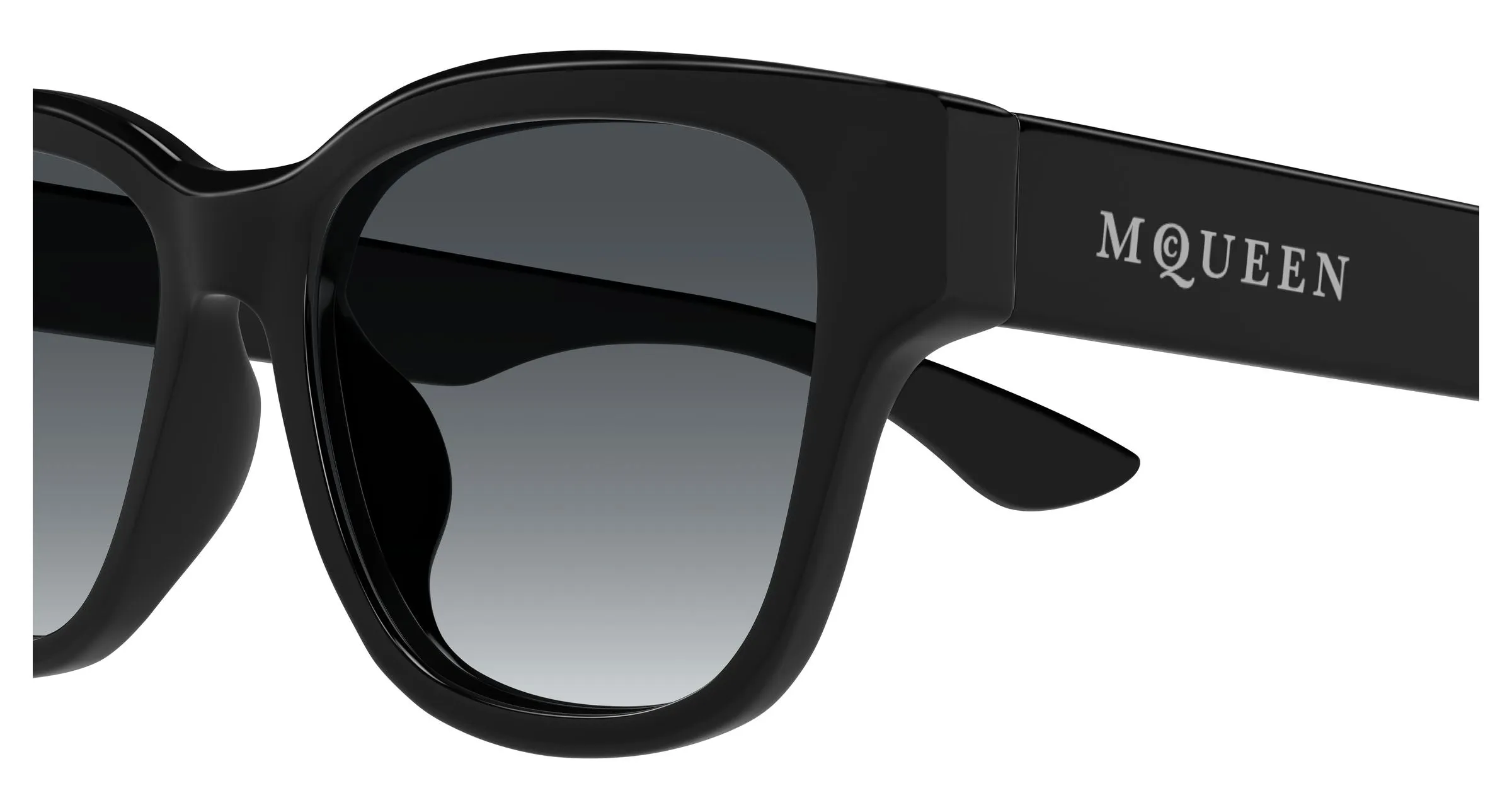 Alexander McQueen AM0528SA 001 Occhiali da sole Acetato Nero Grigio Squadrata - immagine 3