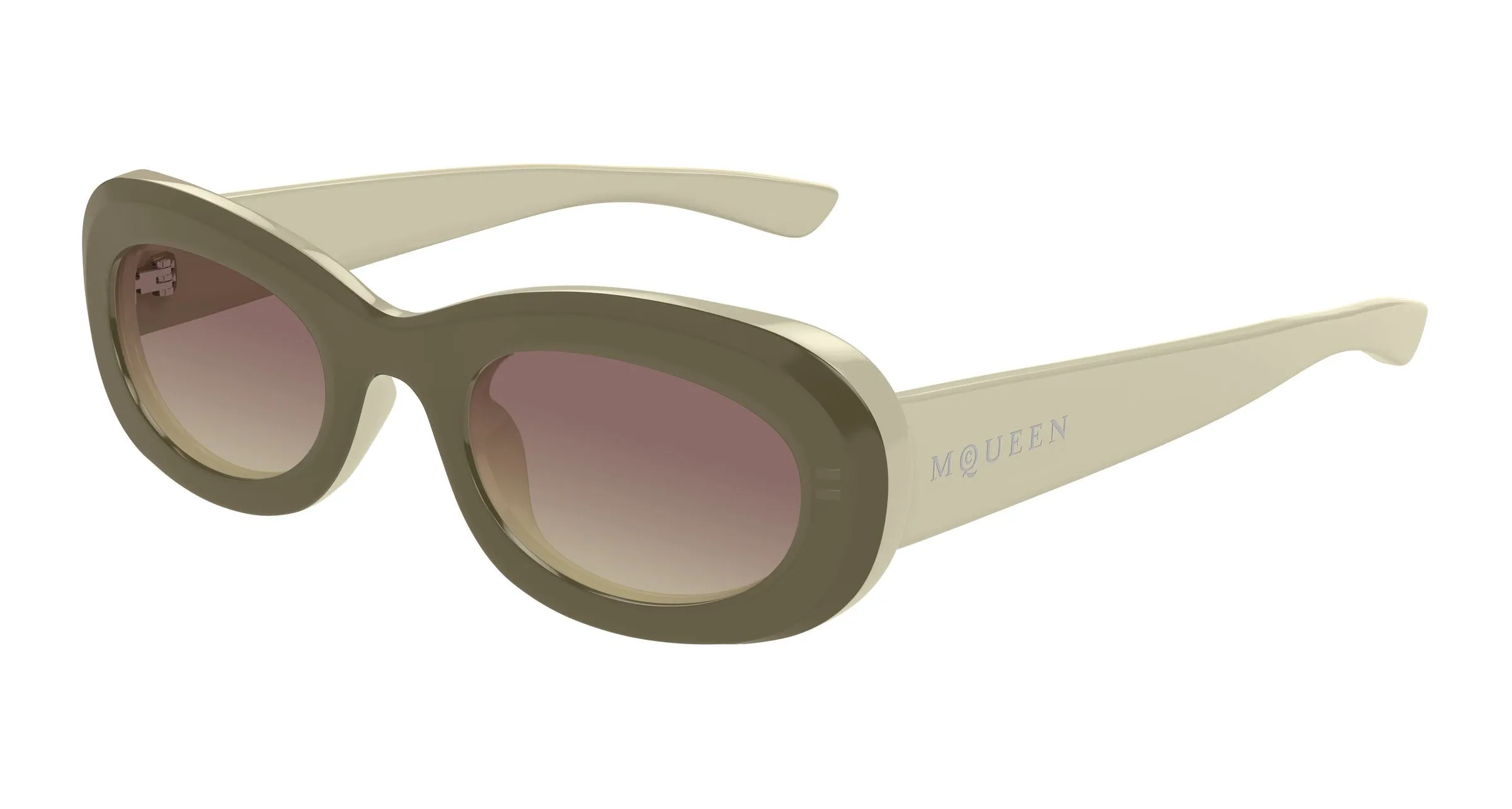 Alexander McQueen AM0527SA 004 Occhiali da sole Acetato Marrone Marrone Rotonda - immagine 1