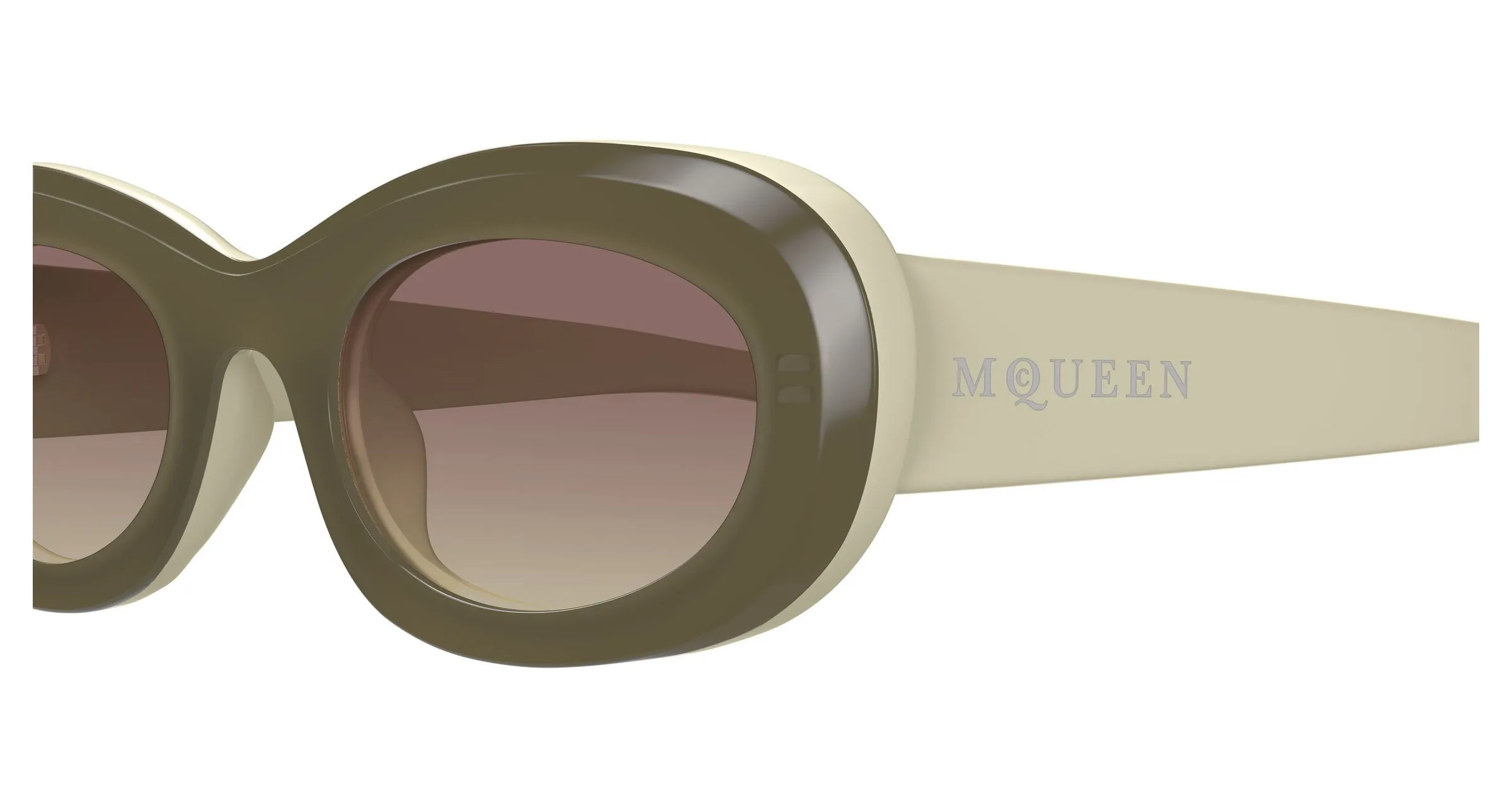 Alexander McQueen AM0527SA 004 Occhiali da sole Acetato Marrone Marrone Rotonda - immagine 3