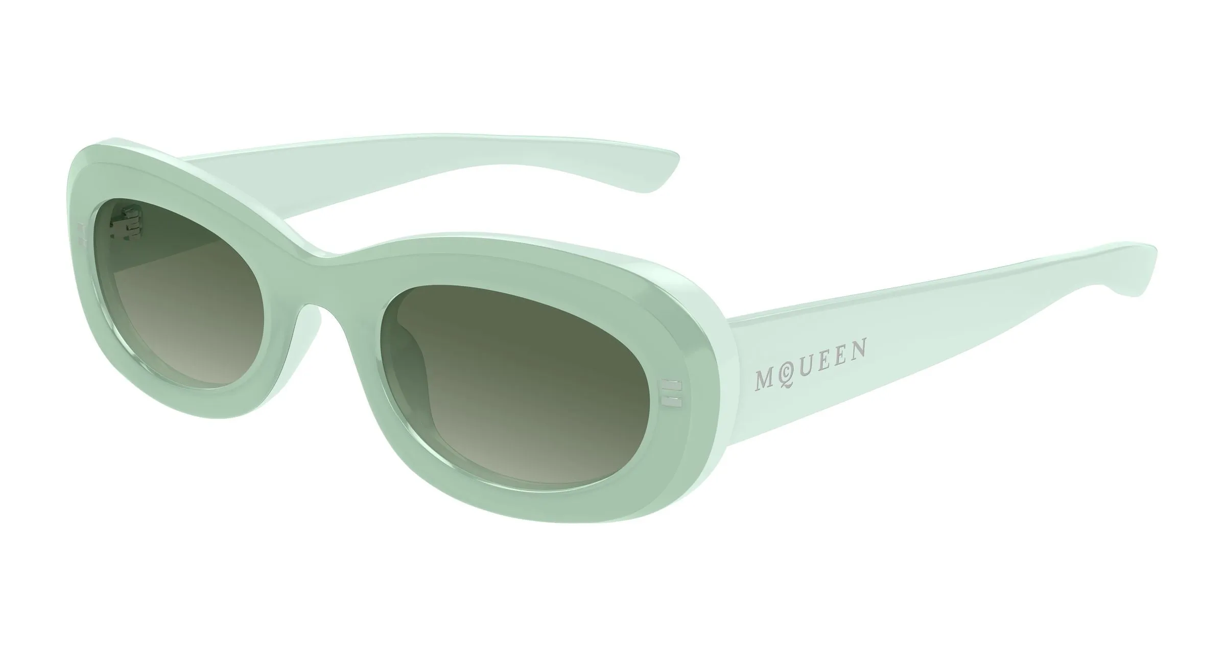 Alexander McQueen AM0527S 004 Occhiali da sole Acetato Verde Verde Rotonda - immagine 1