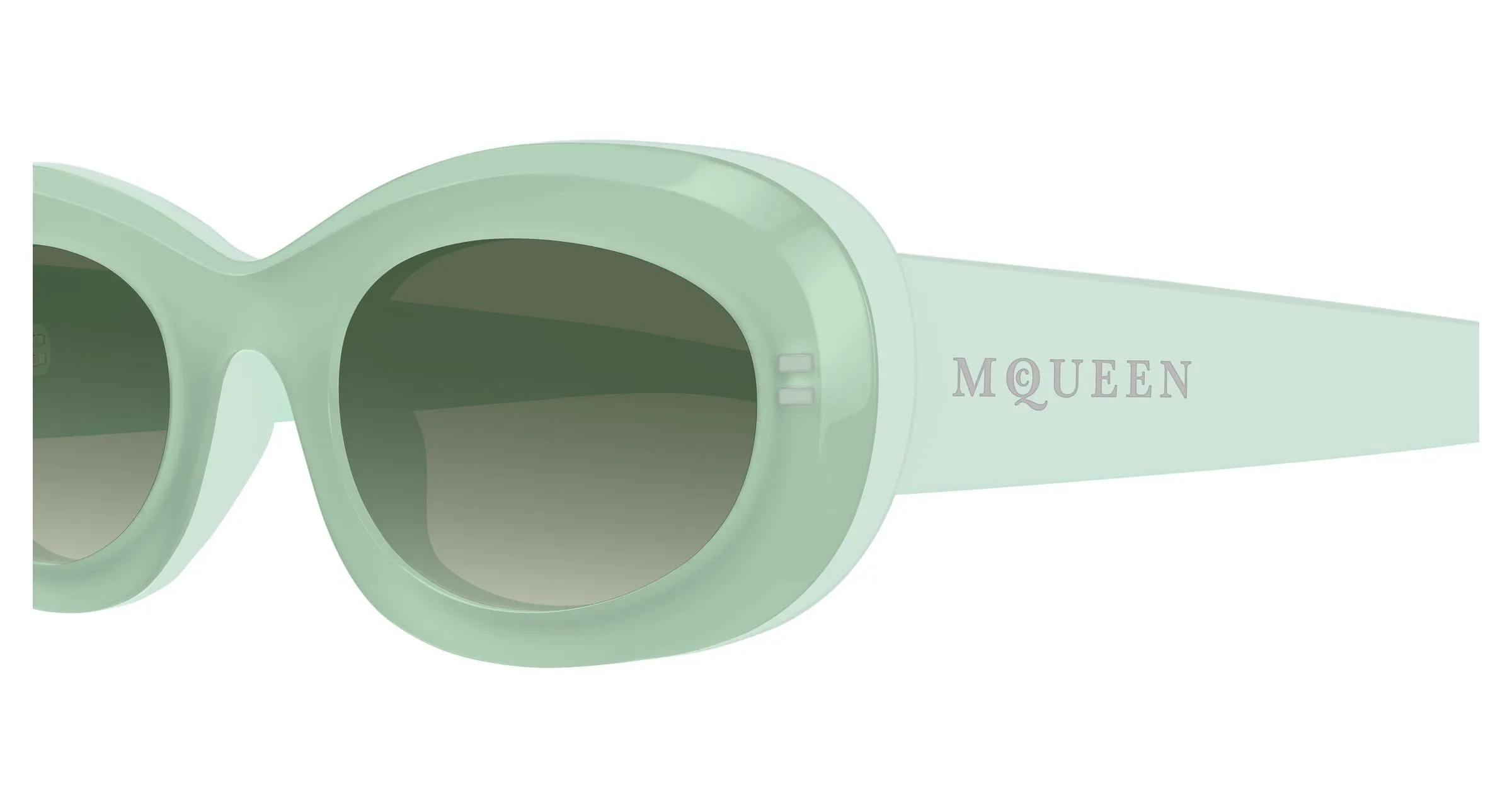 Alexander McQueen AM0527S 004 Occhiali da sole Acetato Verde Verde Rotonda - immagine 3