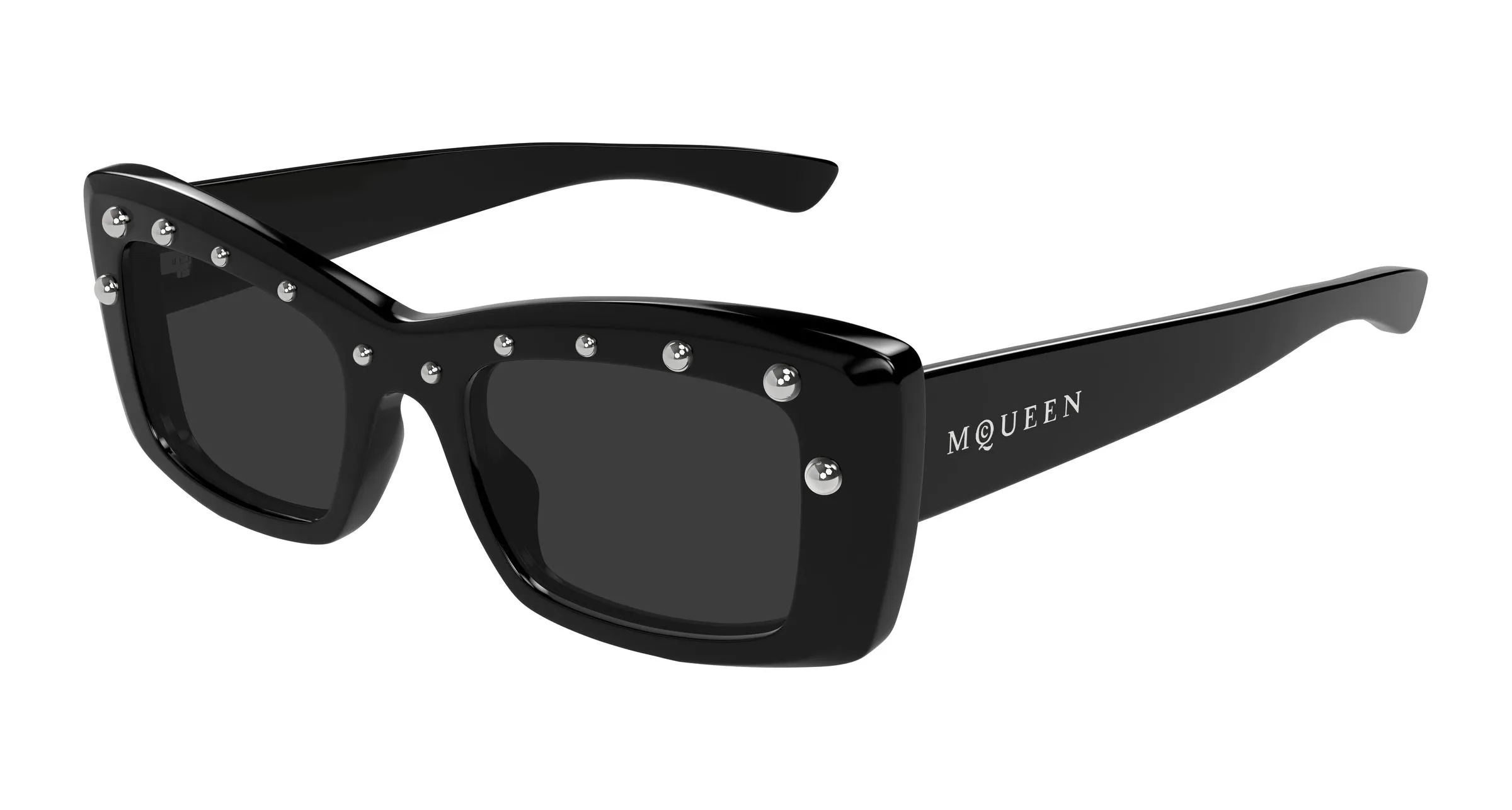 Alexander McQueen AM0526S 005 Occhiali da sole Acetato Nero Grigio Squadrata - immagine 1
