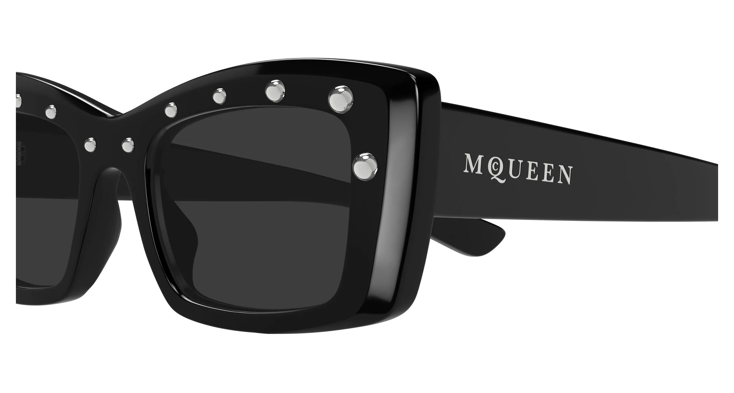 Alexander McQueen AM0526S 005 Occhiali da sole Acetato Nero Grigio Squadrata - immagine 3