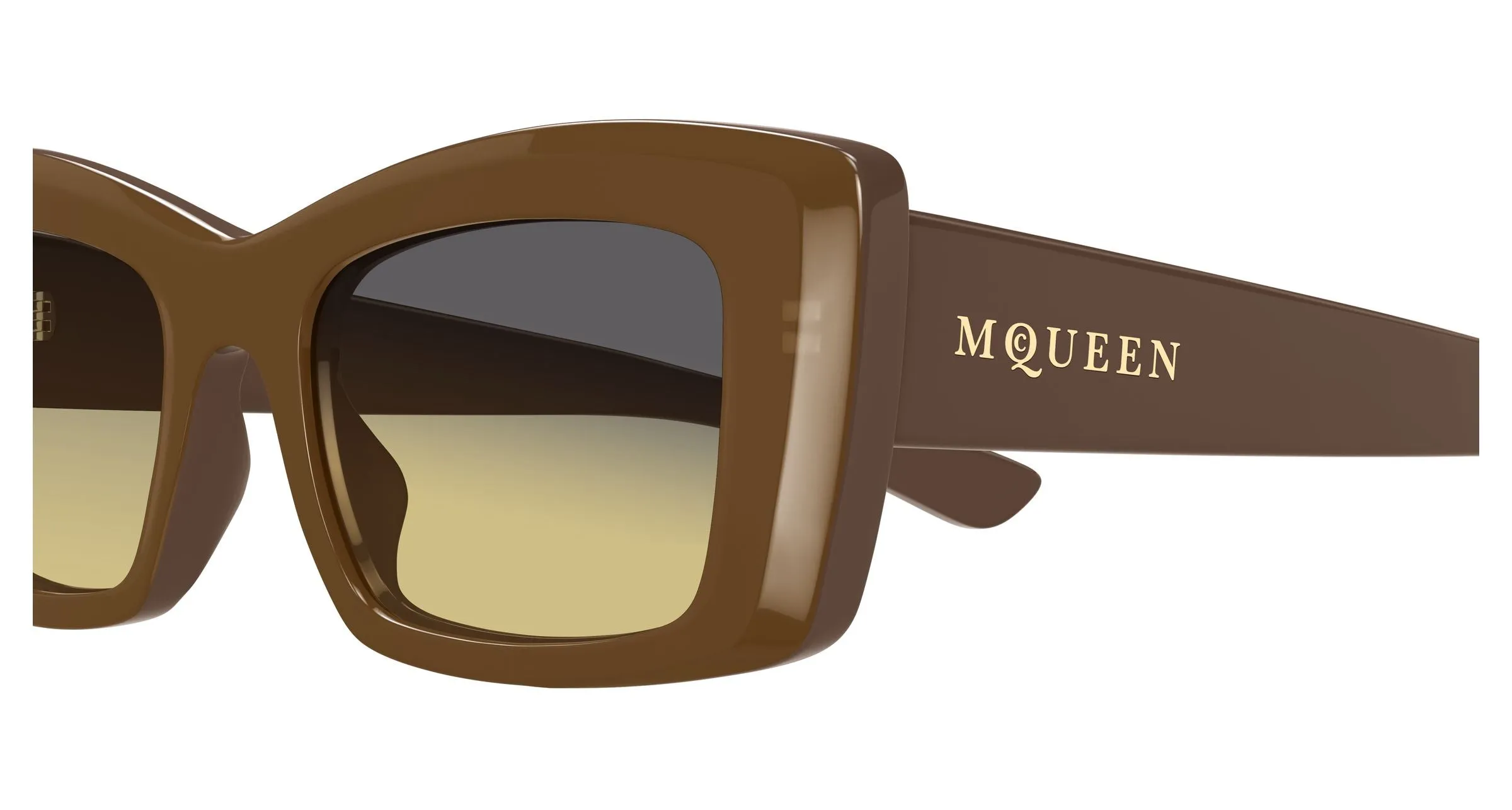 Alexander McQueen AM0526S 003 Occhiali da sole Acetato Marrone Marrone Squadrata - immagine 3