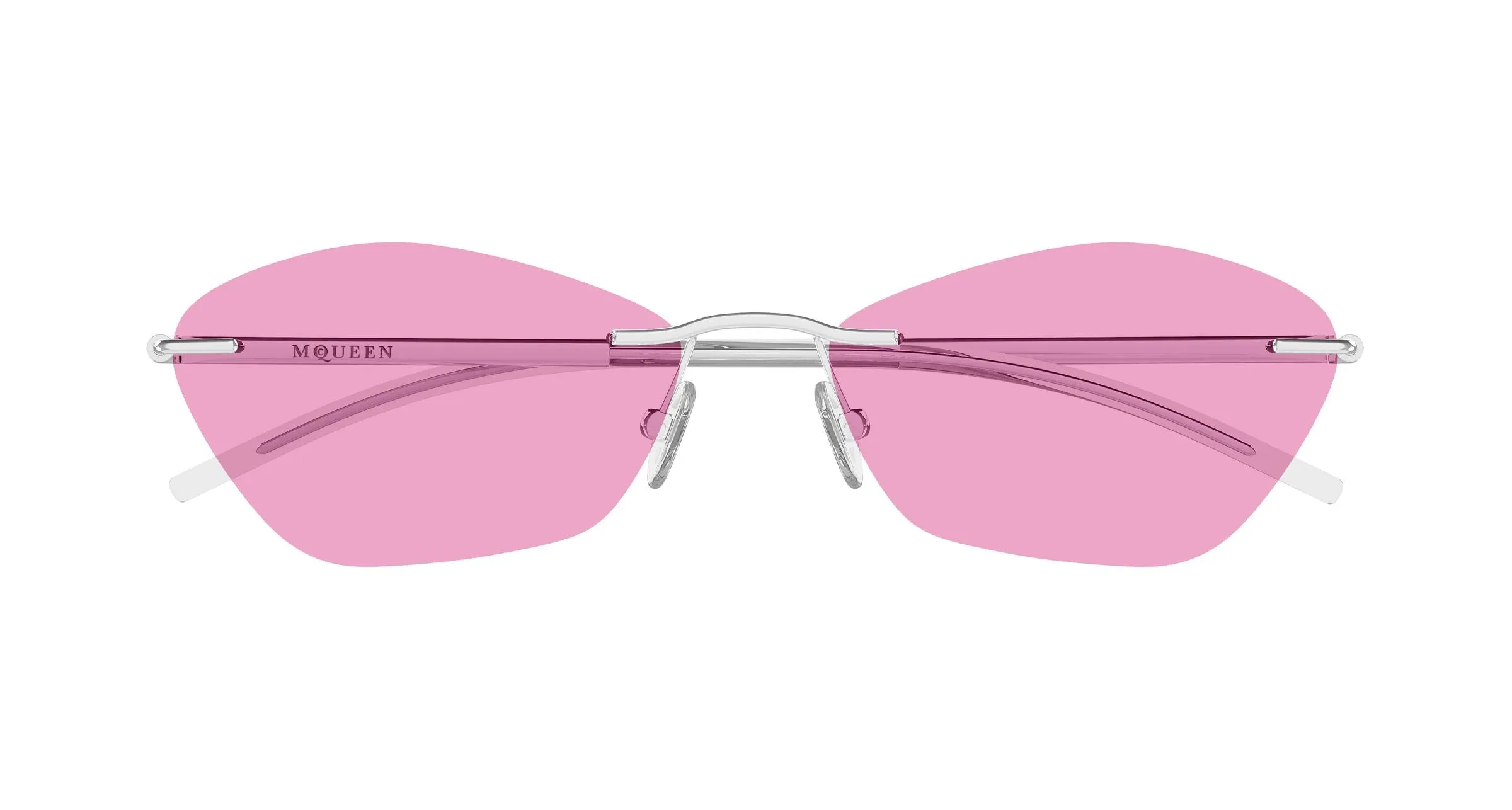 Alexander McQueen AM0525S 004 Occhiali da sole Acetato Argento Rosa Geometrica - immagine 2