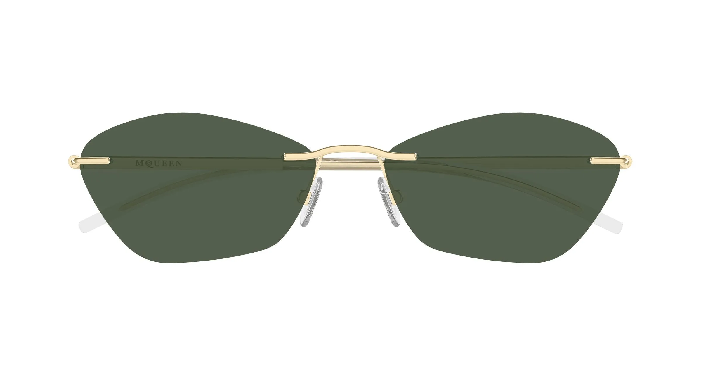 Alexander McQueen AM0525S 003 Occhiali da sole Acetato Oro Verde Geometrica - immagine 2