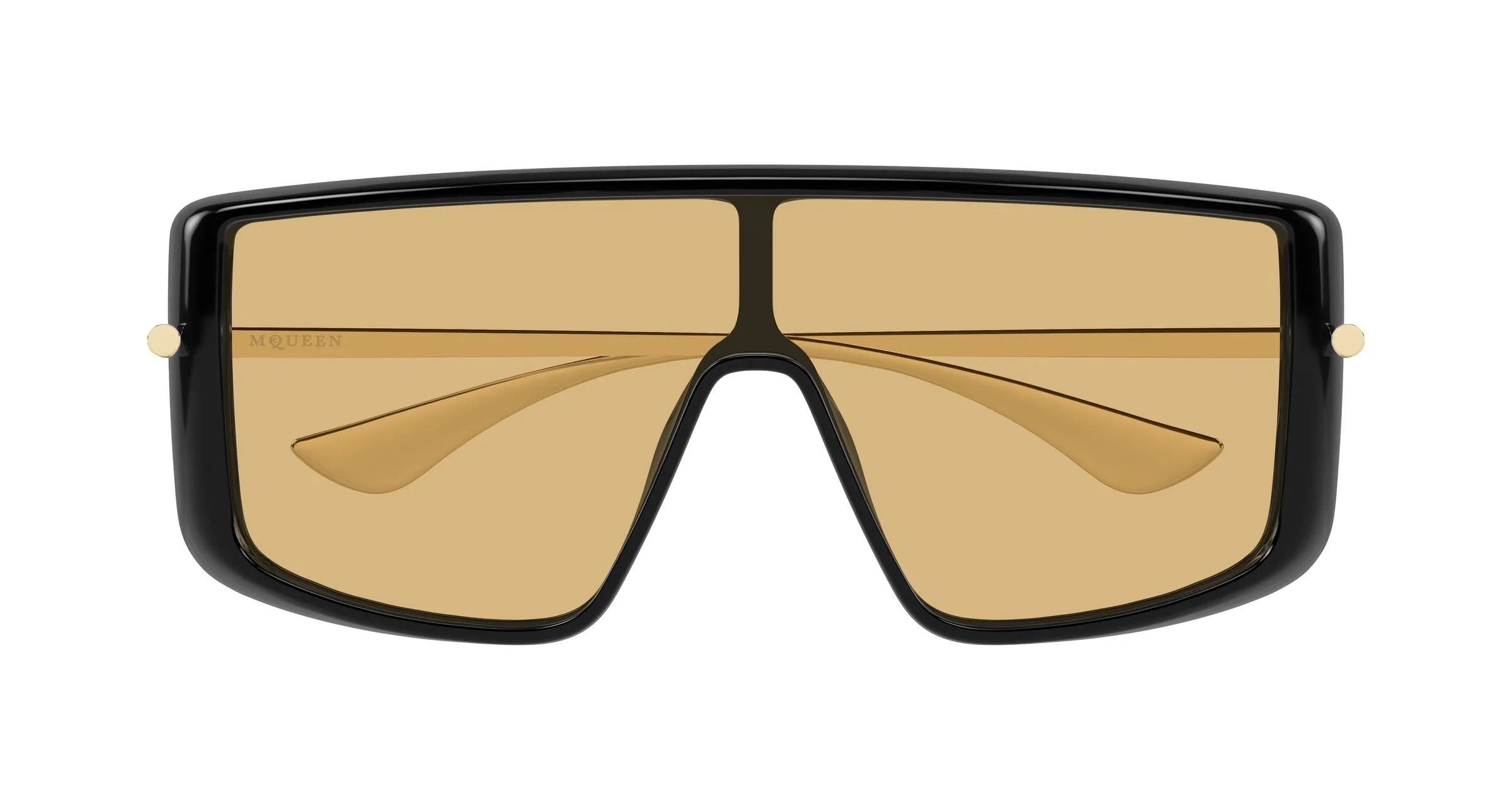 Alexander McQueen AM0524S 004 Occhiali da sole Acetato Nero Arancione Squadrata - immagine 2
