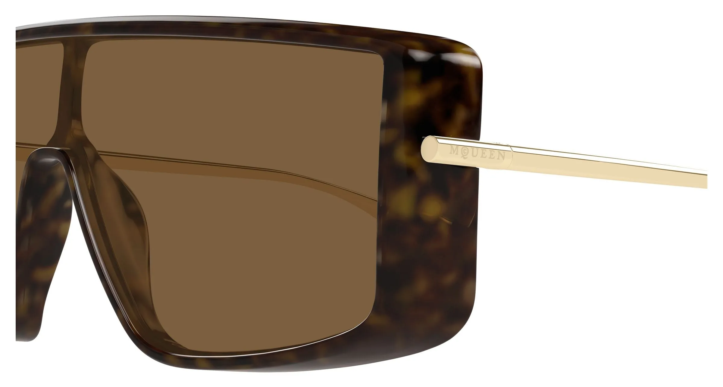 Alexander McQueen AM0524S 002 Occhiali da sole Acetato Havana Marrone Squadrata - immagine 3