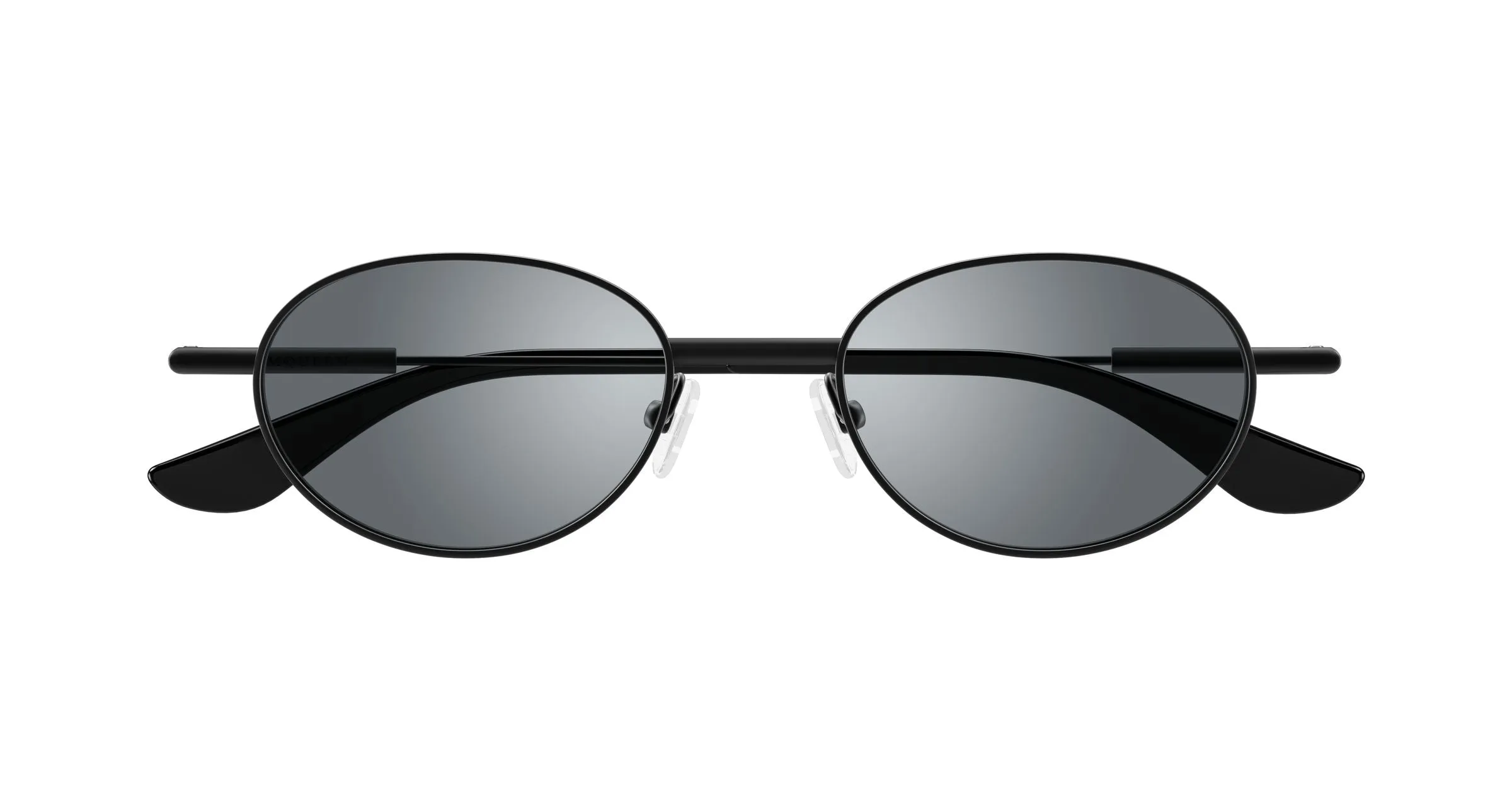 Alexander McQueen AM0523S 004 Occhiali da sole Acetato Nero Argento Rotonda - immagine 2