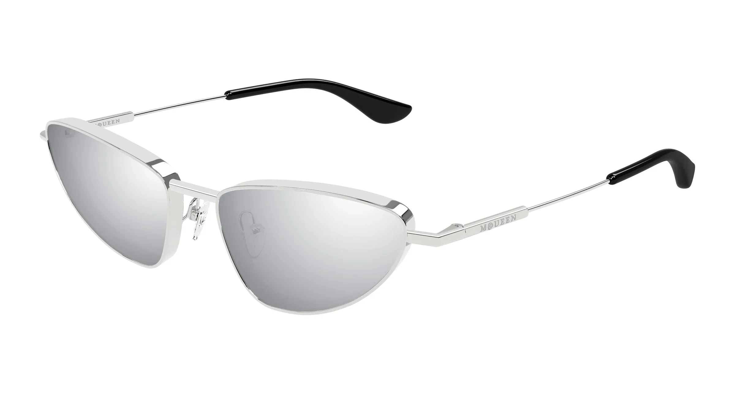 Alexander McQueen AM0522S 003 Occhiali da sole Acetato Argento Argento Cat Eye - immagine 1