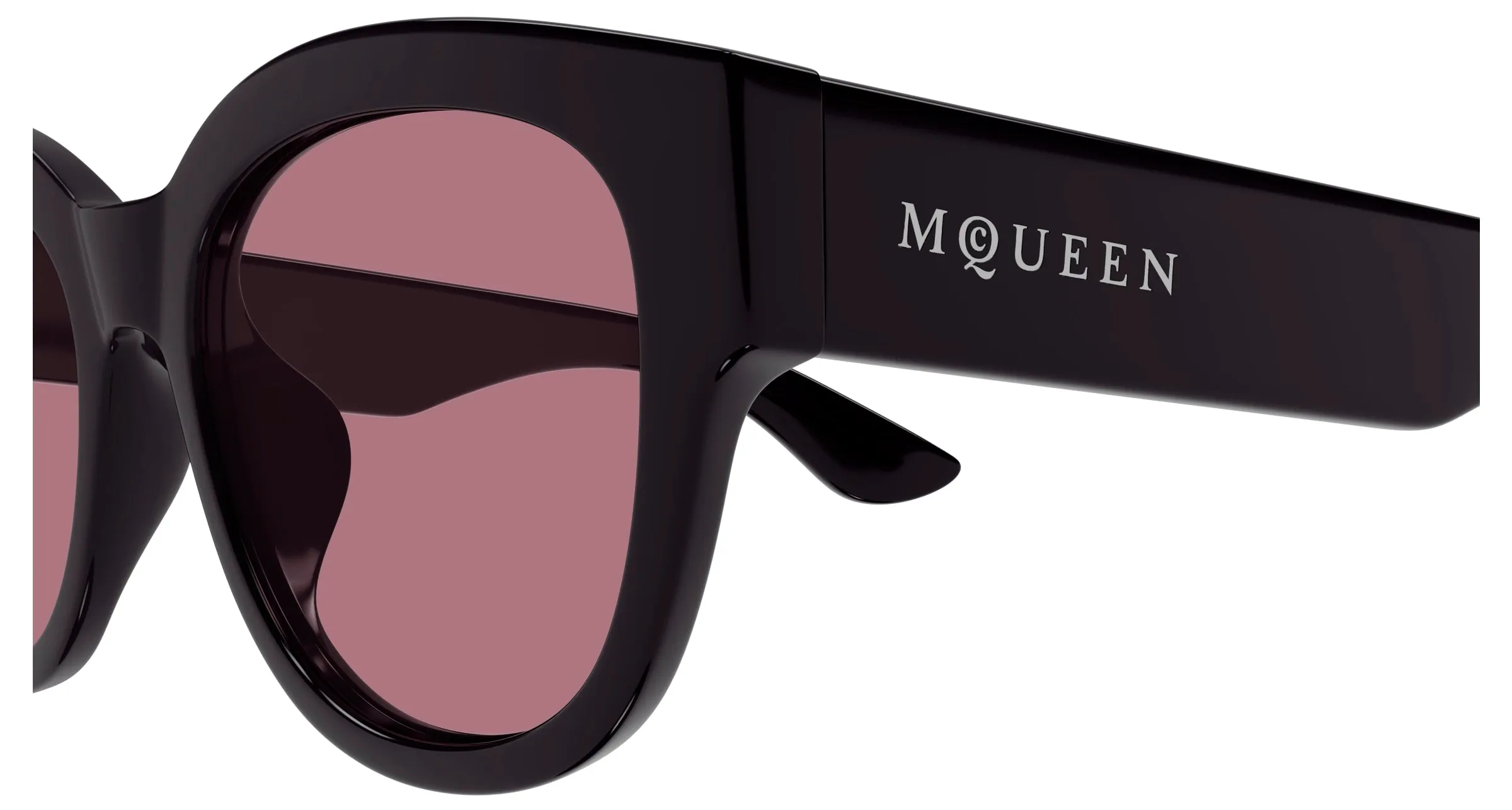 Alexander McQueen AM0509SA 004 Occhiali da sole Acetato Viola Rosso Cat Eye - immagine 3