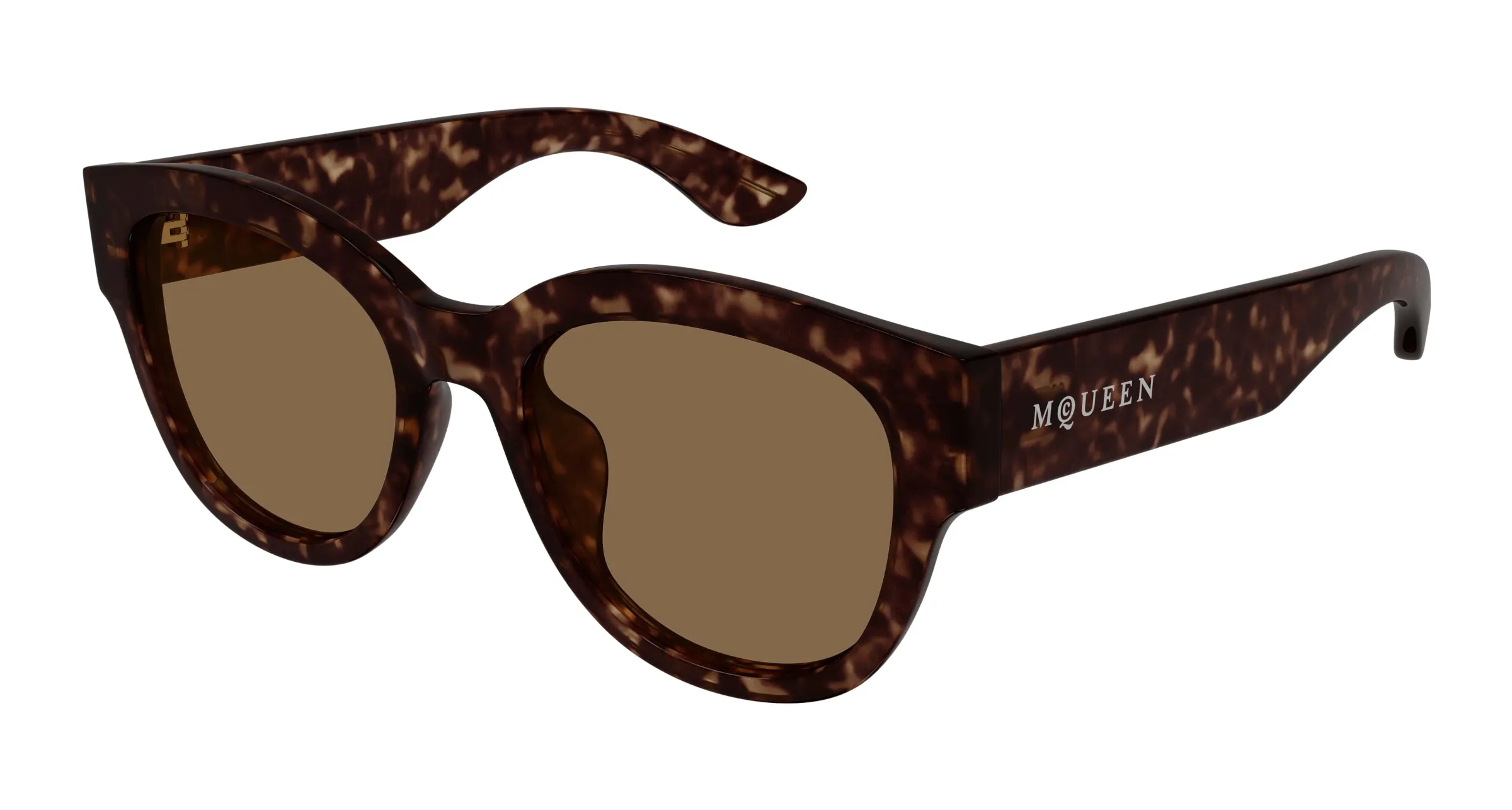 Alexander McQueen AM0509SA 002 Occhiali da sole Acetato Havana Marrone Cat Eye - immagine 1