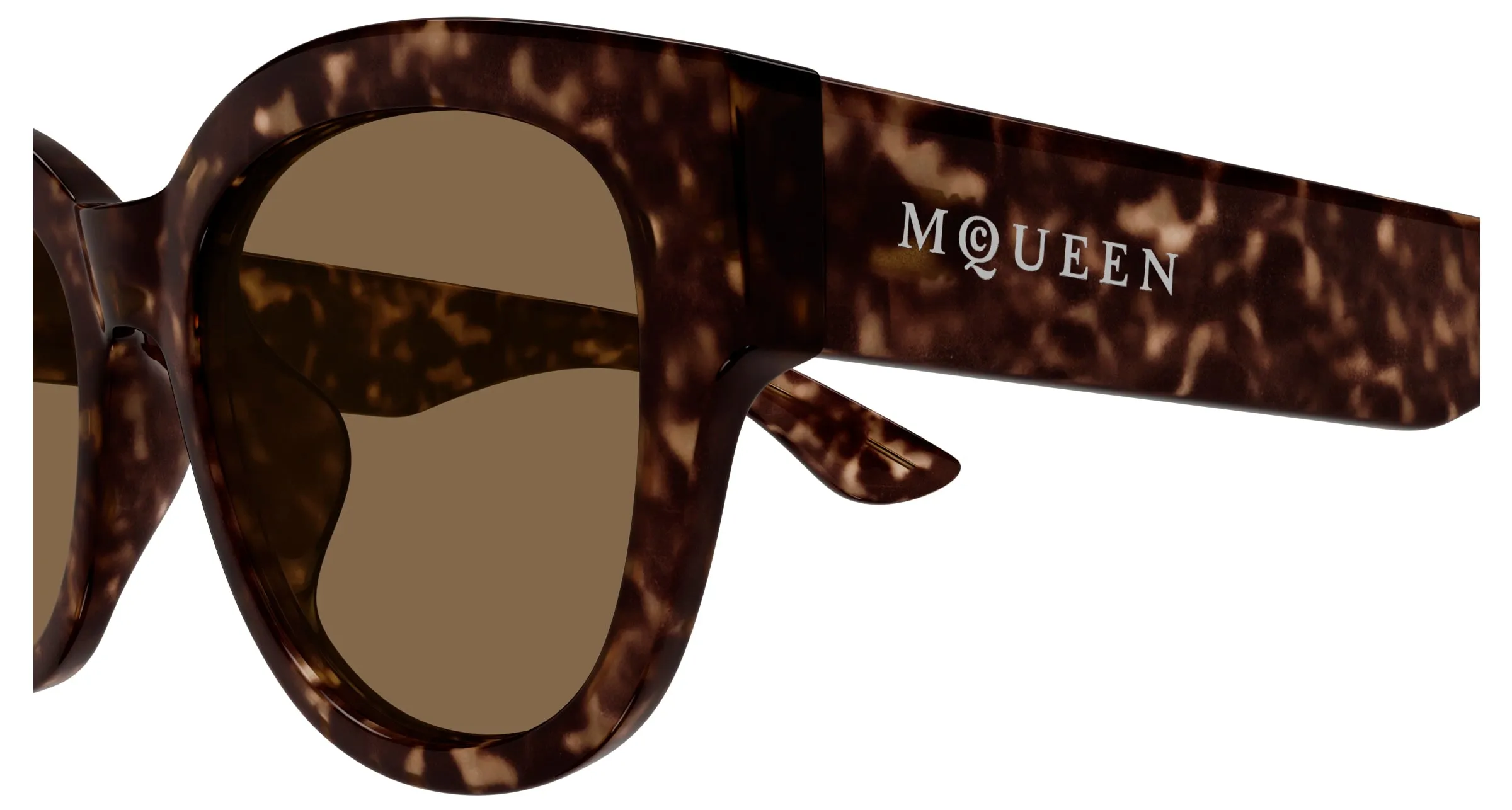Alexander McQueen AM0509SA 002 Occhiali da sole Acetato Havana Marrone Cat Eye - immagine 3