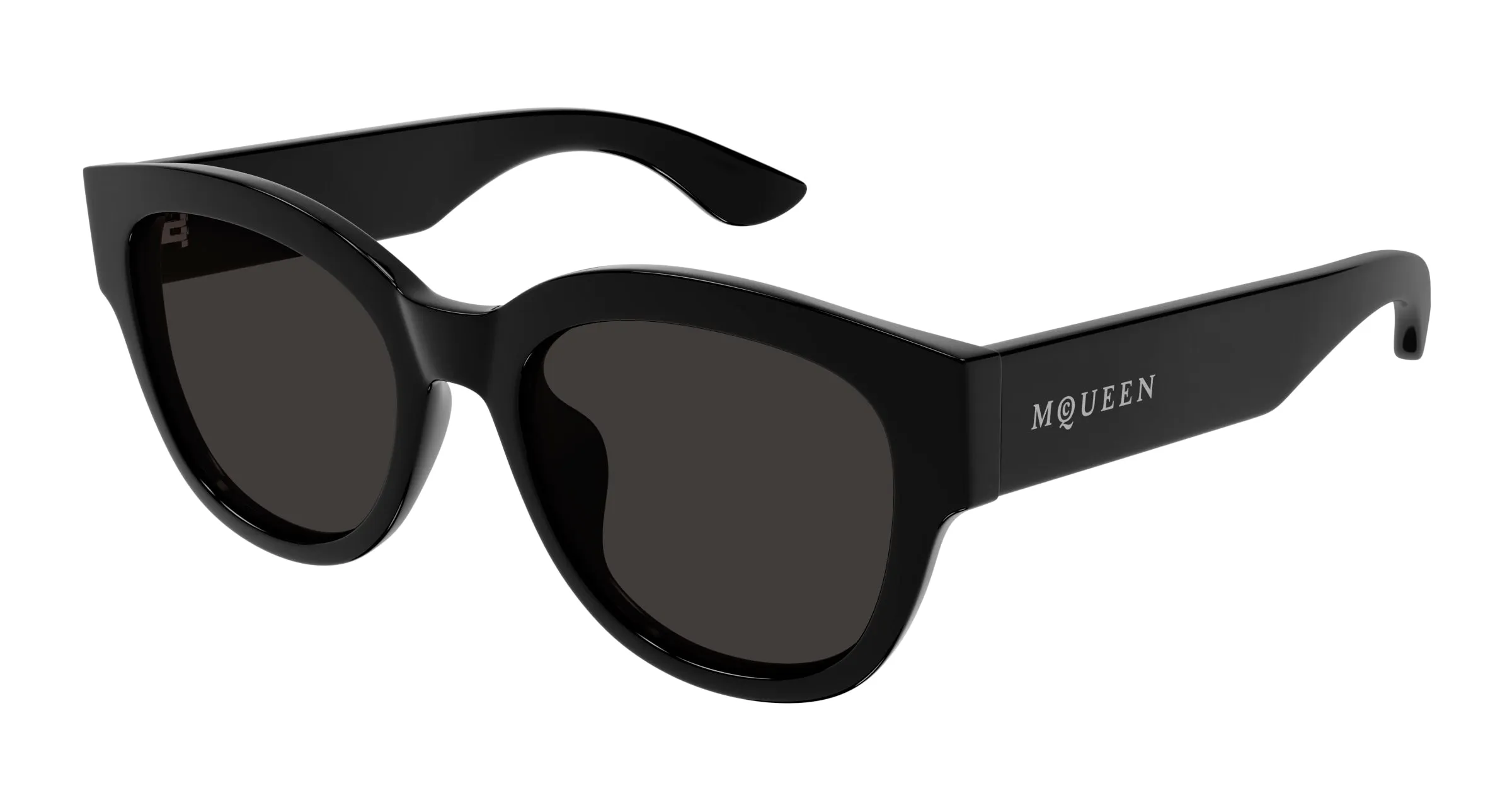 Alexander McQueen AM0509SA 001 Occhiali da sole Acetato Nero Grigio Cat Eye - immagine 1
