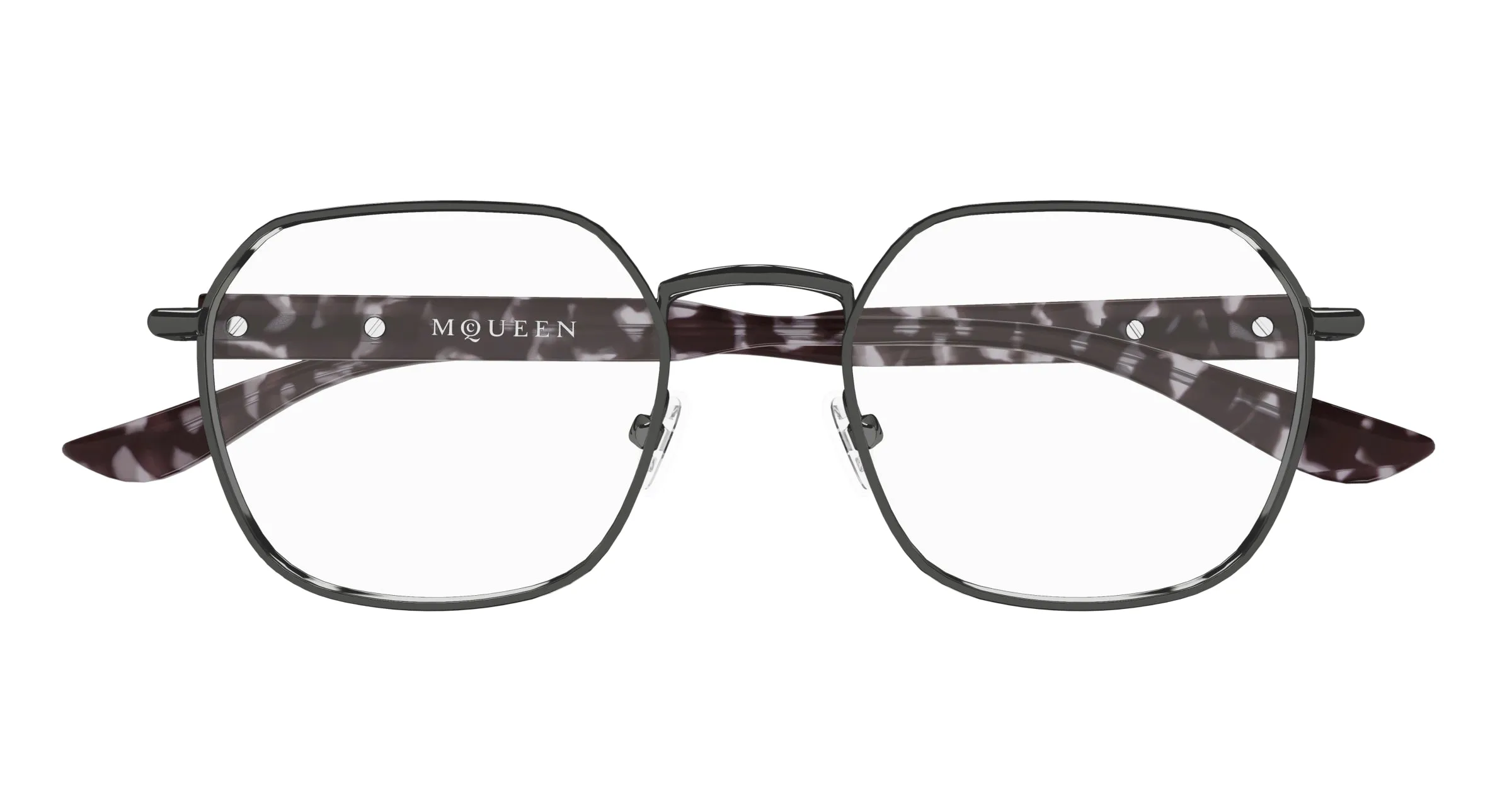 Alexander McQueen AM0499O 002 Montature da vista Acetato Rutenio Trasparente Geometrica - immagine 2