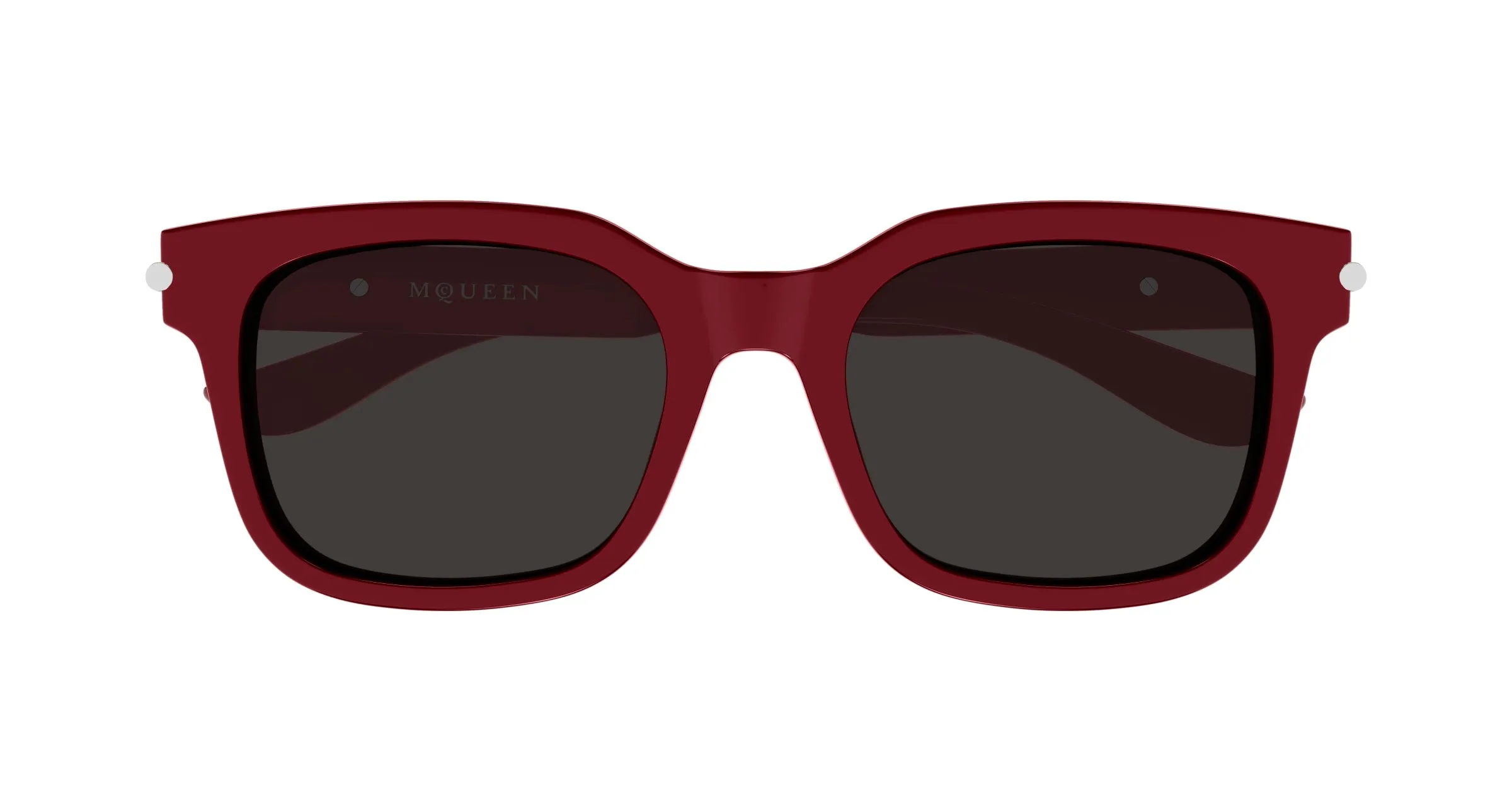 Alexander McQueen AM0496SA 003 Occhiali da sole Acetato Bordeaux Grigio Squadrata - immagine 2