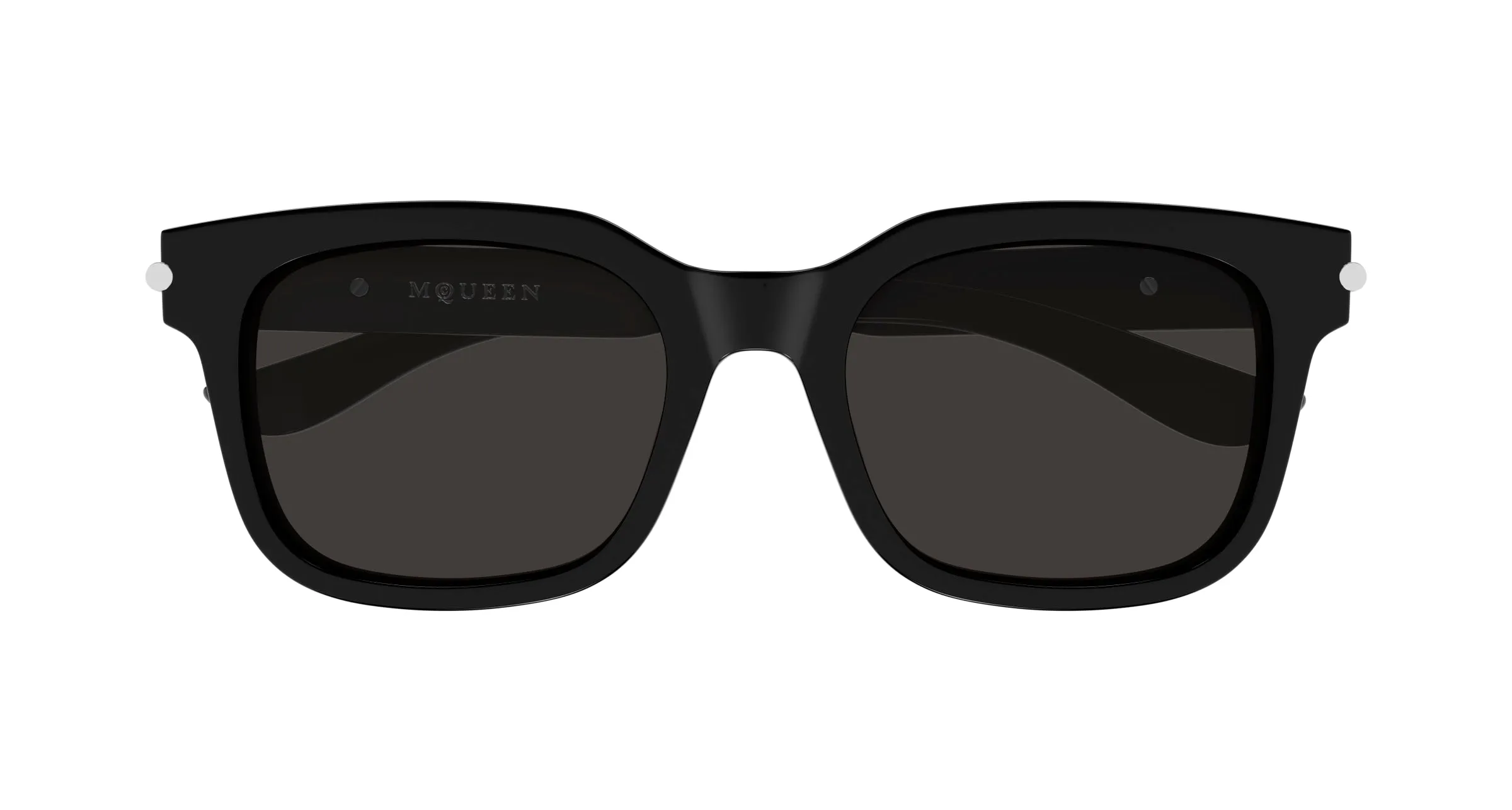 Alexander McQueen AM0496SA 001 Occhiali da sole Acetato Nero Grigio Squadrata - immagine 2