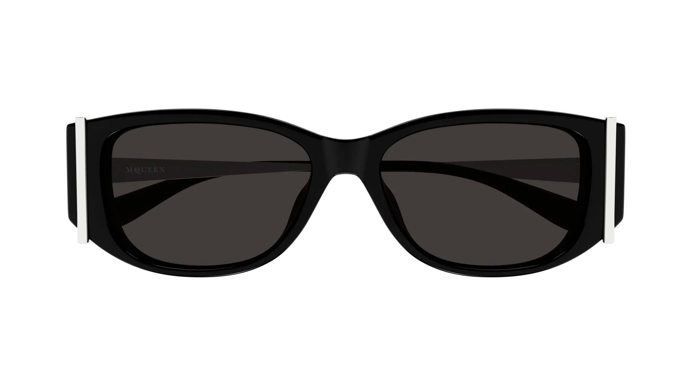 Alexander McQueen AM0494SA 001 Occhiali da sole Acetato Nero Grigio Rotonda - immagine 2