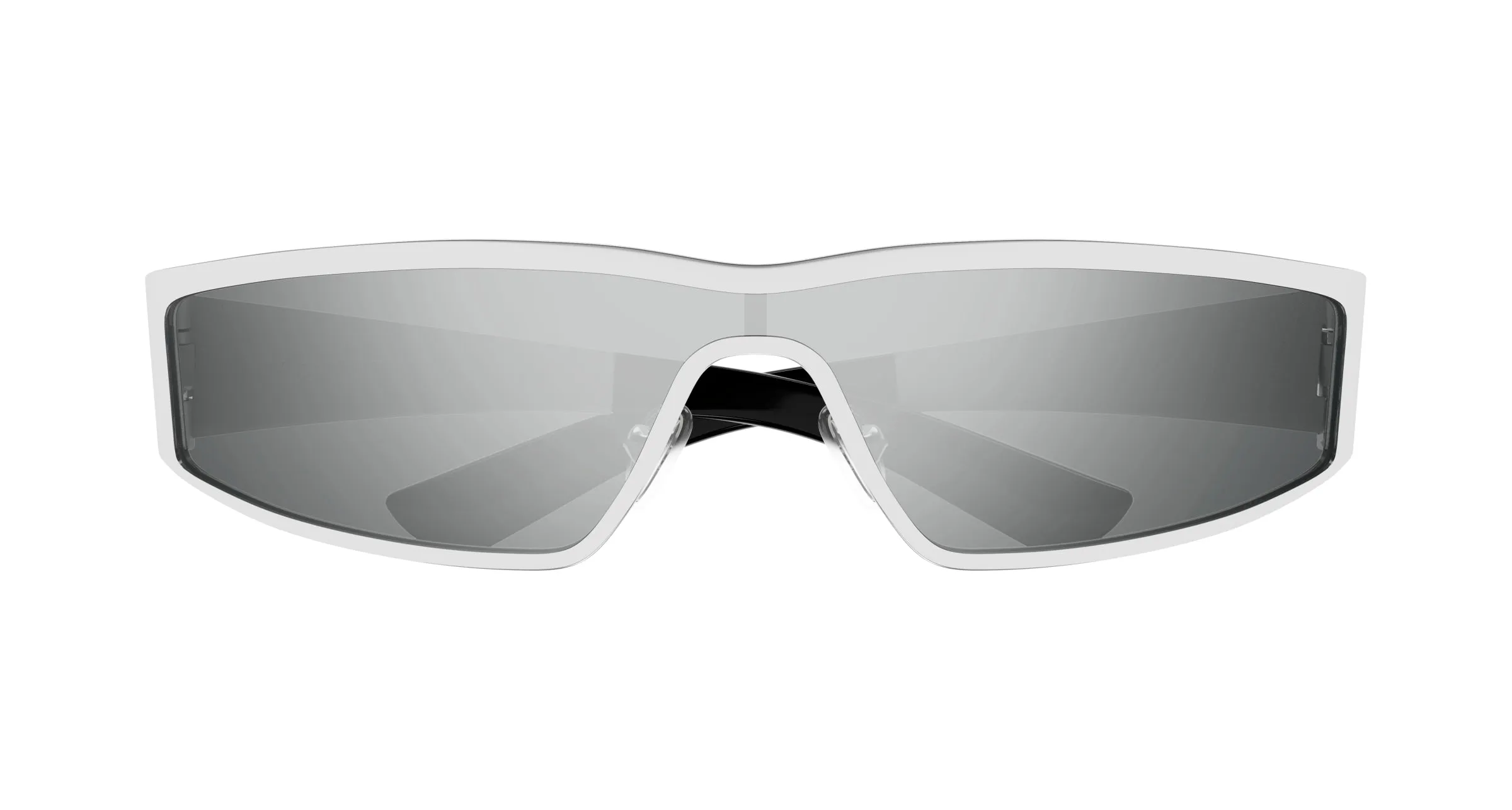 Alexander McQueen AM0491S 002 Occhiali da sole Acetato Argento Argento Geometrica - immagine 2