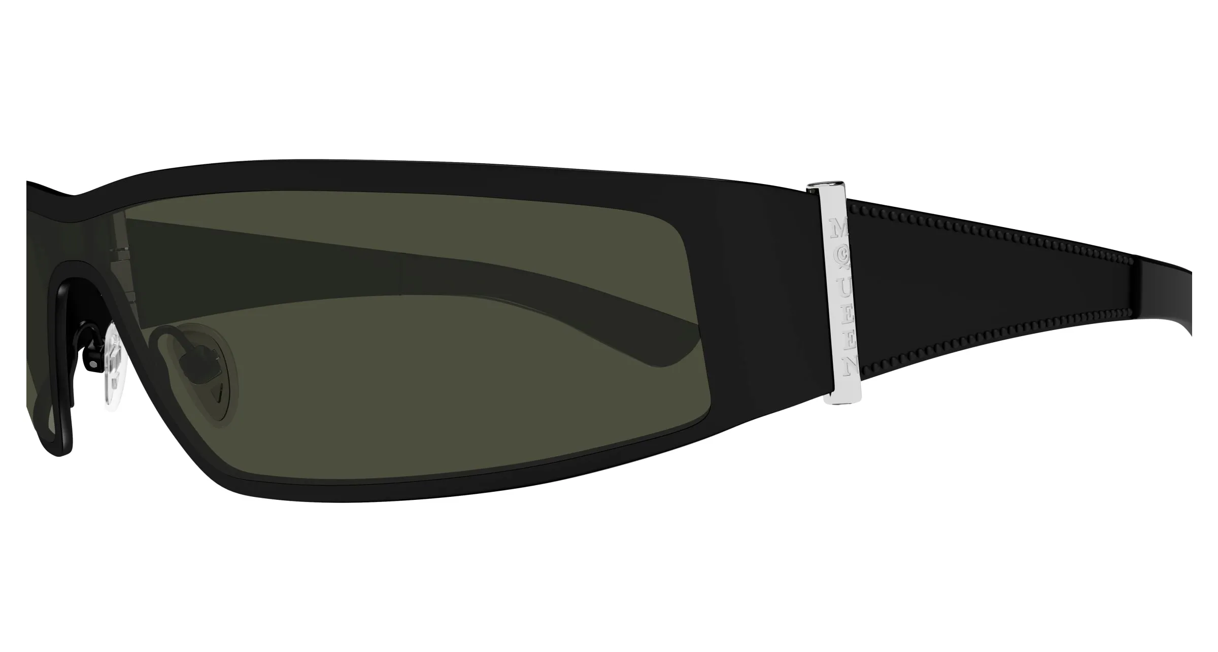 Alexander McQueen AM0491S 001 Occhiali da sole Acetato Nero Grigio Geometrica - immagine 3