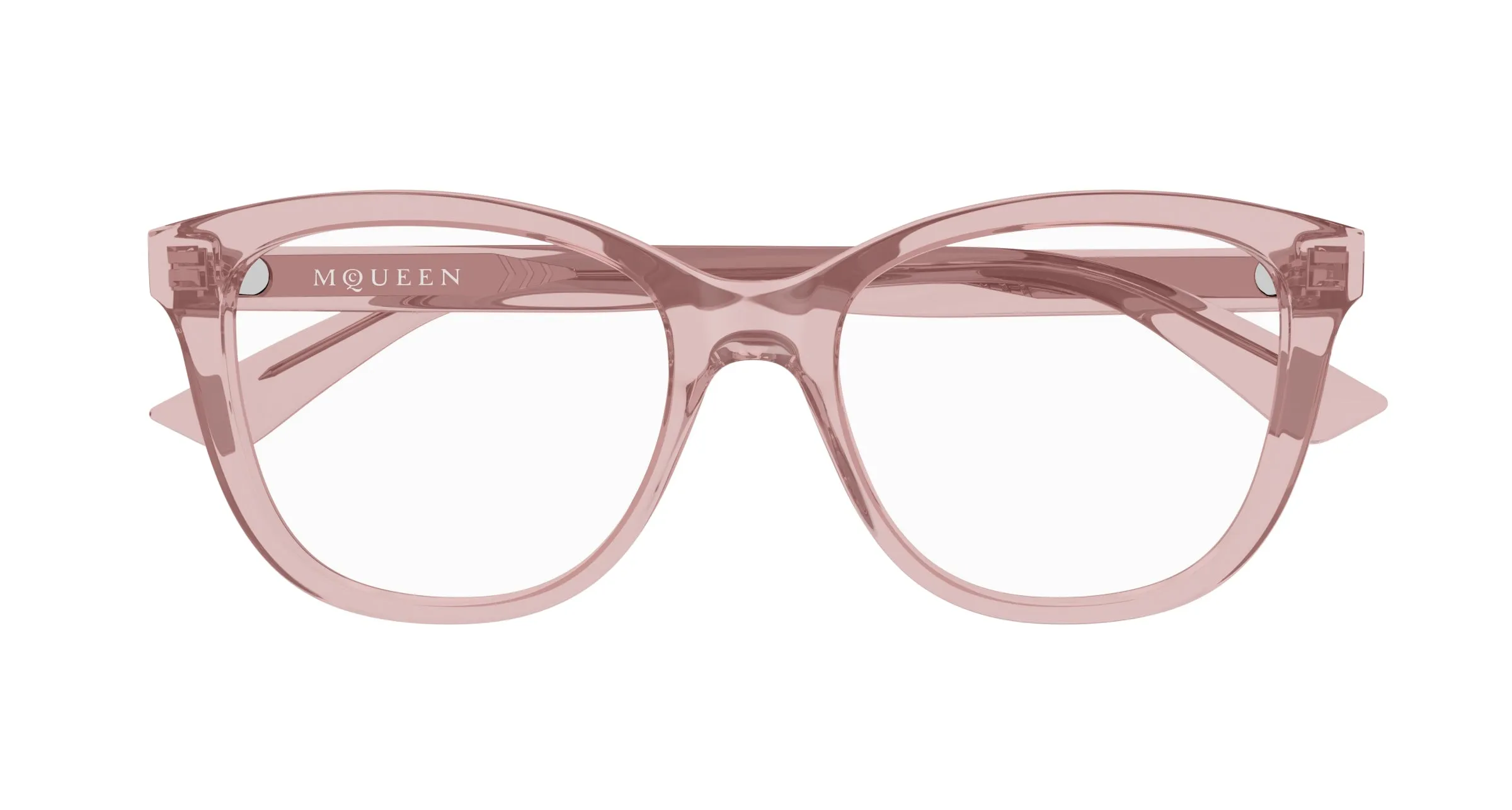 Alexander McQueen AM0487O 004 Montature da vista Acetato Rosso Trasparente Cat Eye - immagine 2