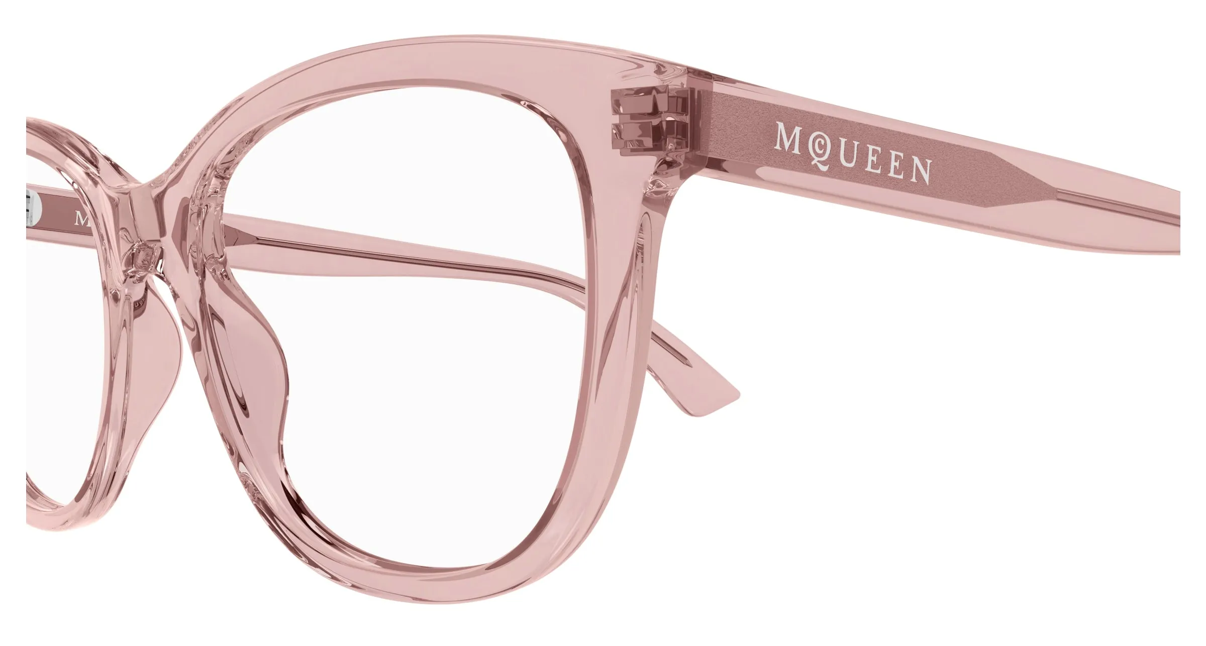 Alexander McQueen AM0487O 004 Montature da vista Acetato Rosso Trasparente Cat Eye - immagine 3