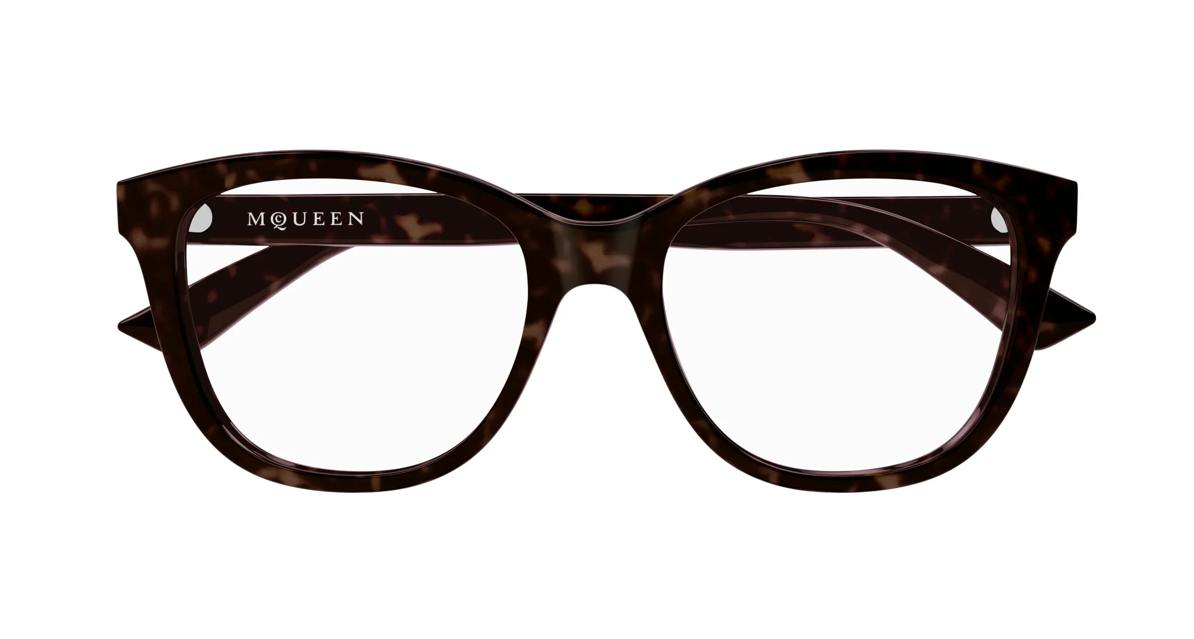 Alexander McQueen AM0487O 002 Montature da vista Acetato Havana Trasparente Cat Eye - immagine 2