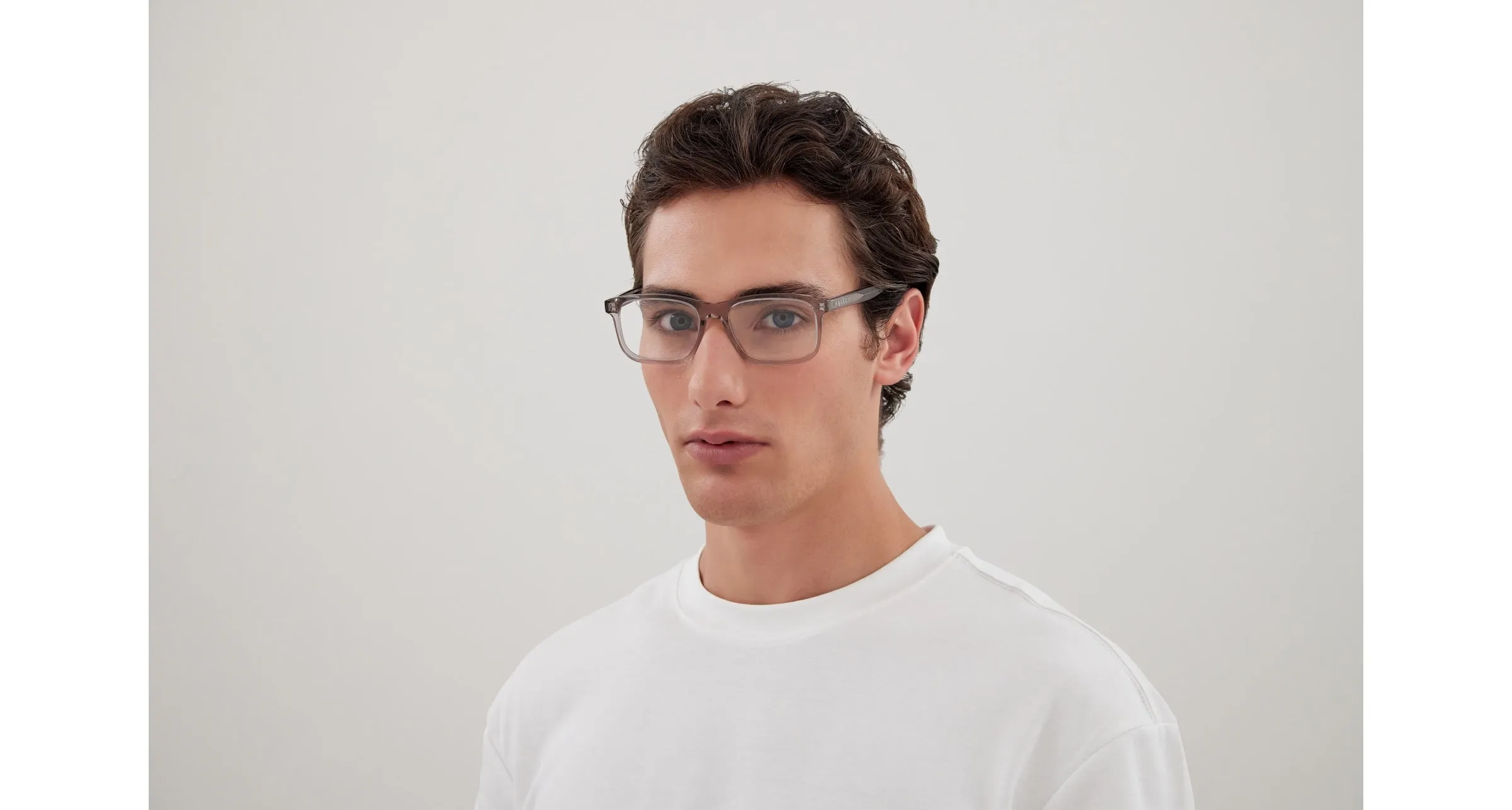 Alexander McQueen AM0486O 003 Montature da vista Acetato Grigio Trasparente Squadrata - immagine 4