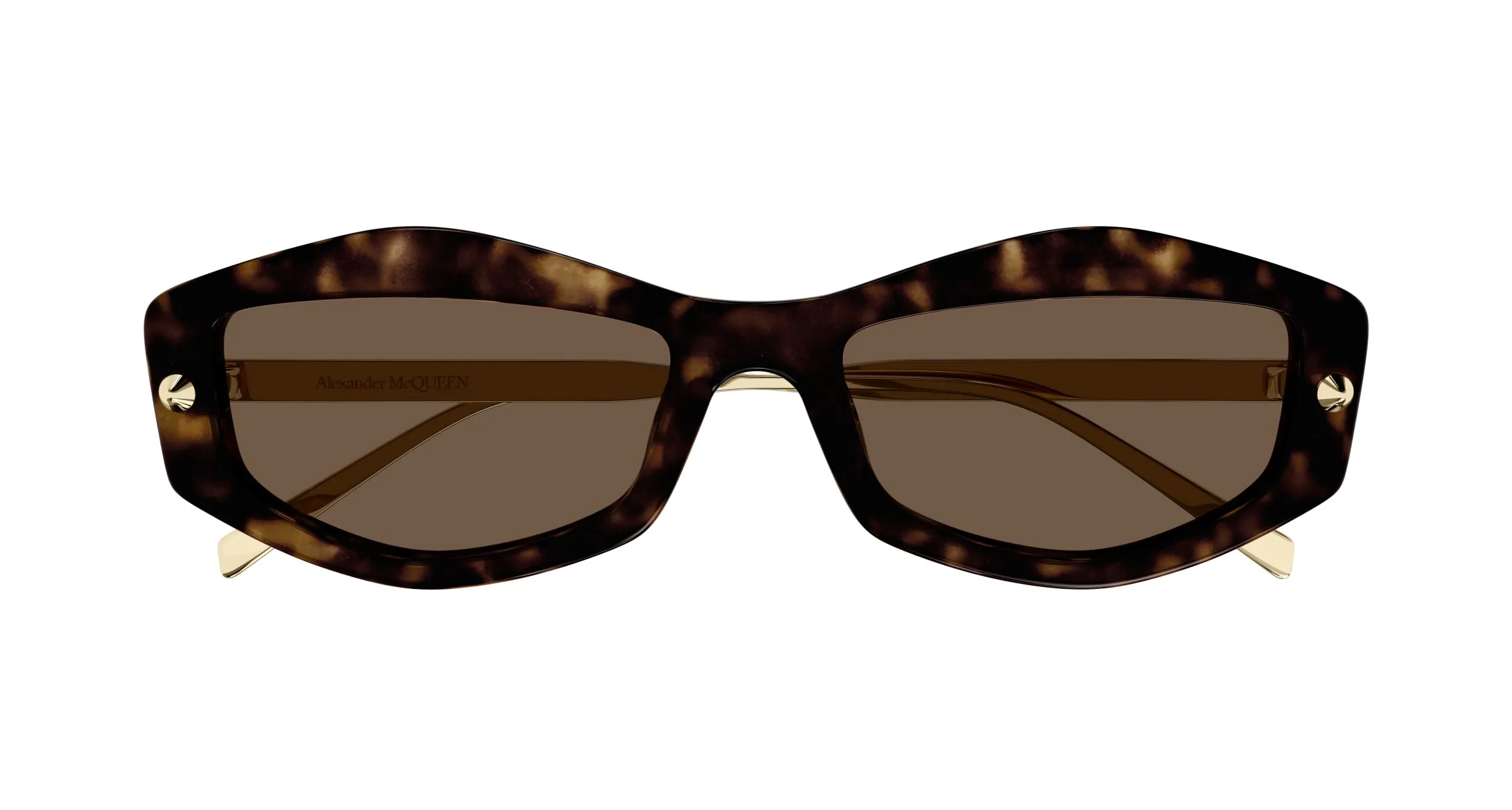 Alexander McQueen AM0482S 002 Occhiali da sole Acetato Havana Marrone Squadrata - immagine 2