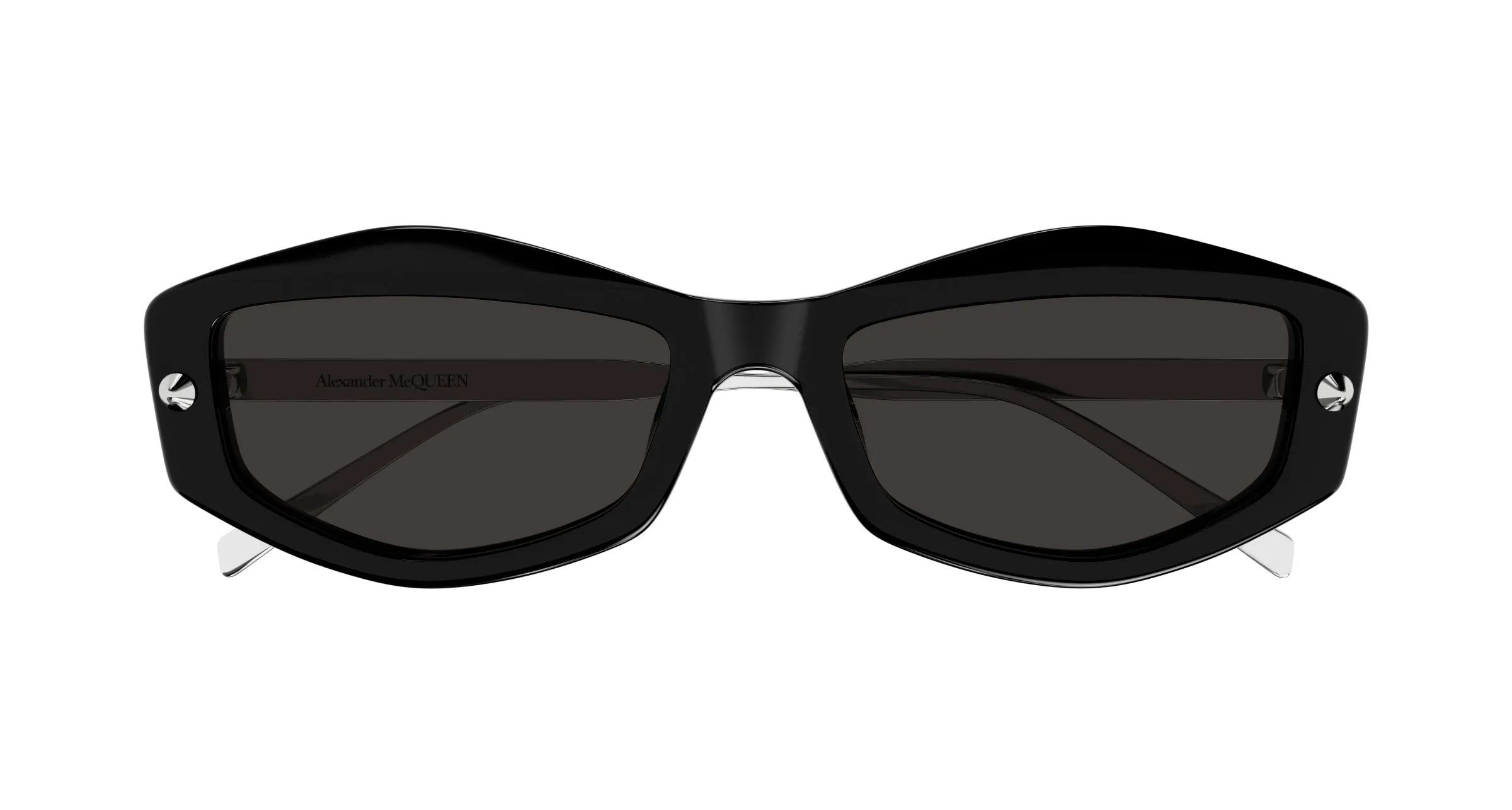 Alexander McQueen AM0482S 001 Occhiali da sole Acetato Nero Grigio Squadrata - immagine 2