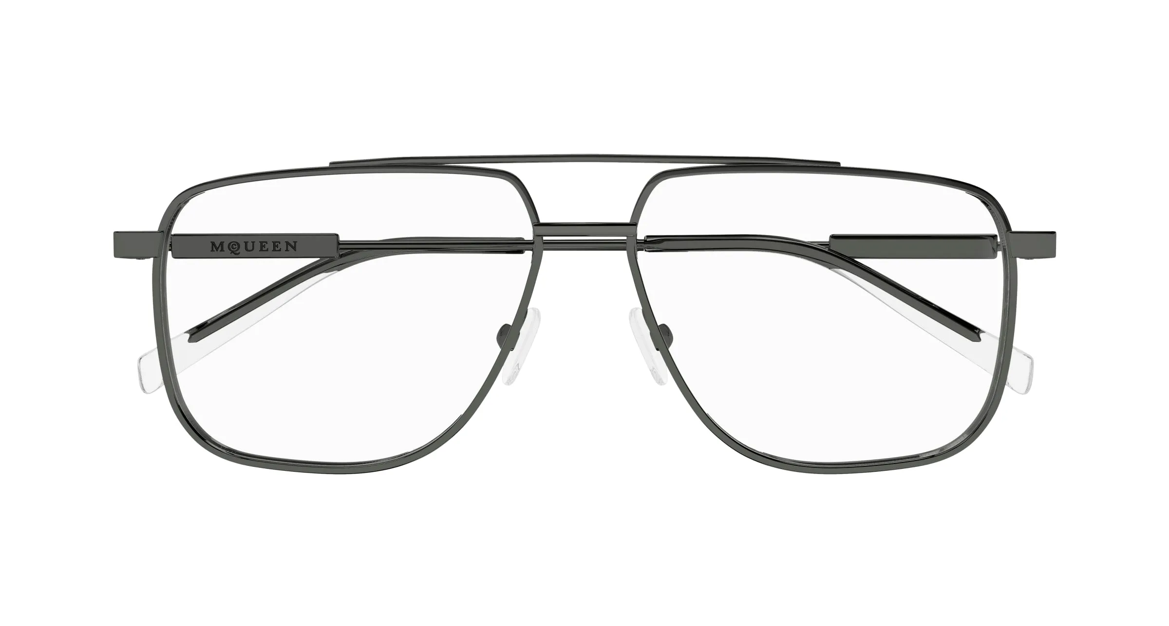 Alexander McQueen AM0480O 003 Montature da vista Acetato Rutenio Trasparente Pilot - immagine 2
